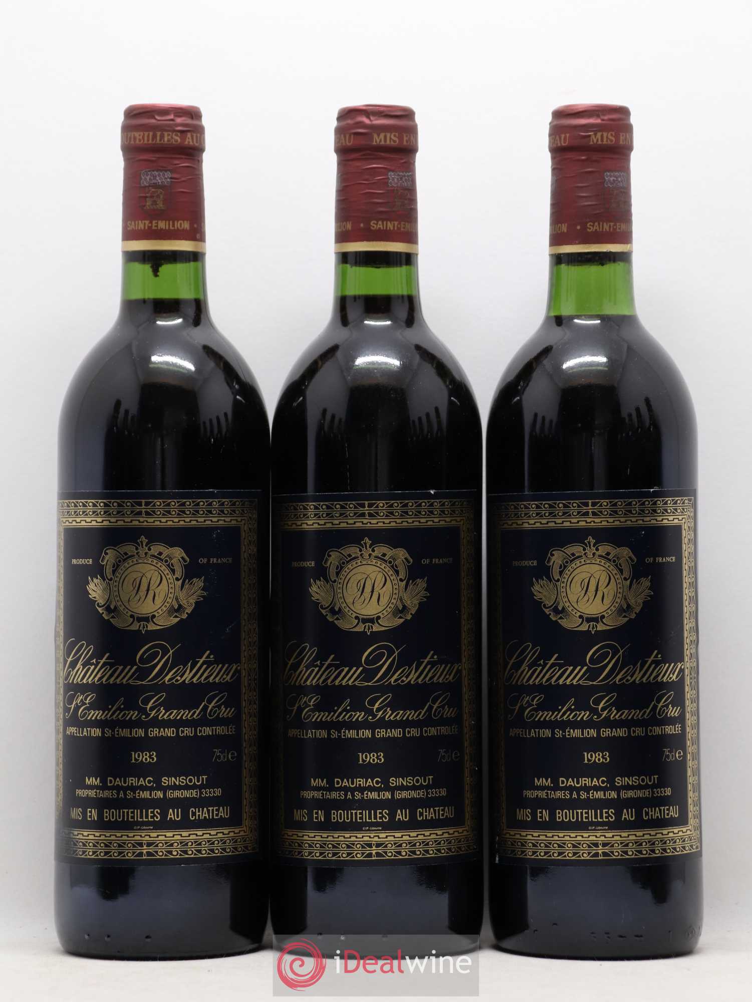 Château Destieux Grand Cru Classé 1983 - Lot de 12 bouteilles - 1
