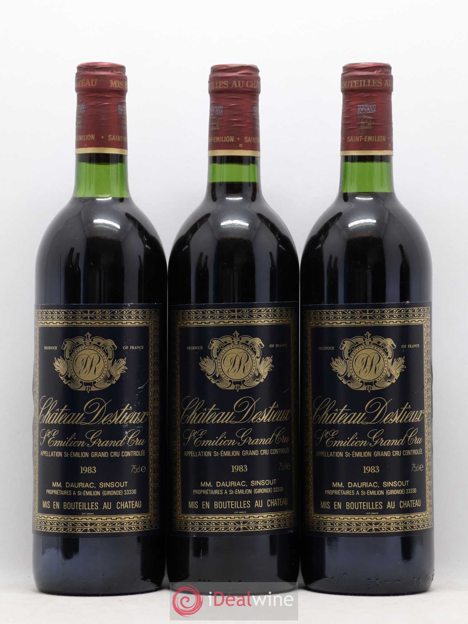 Château Destieux Grand Cru Classé 1983 - Lot de 12 bouteilles - 3