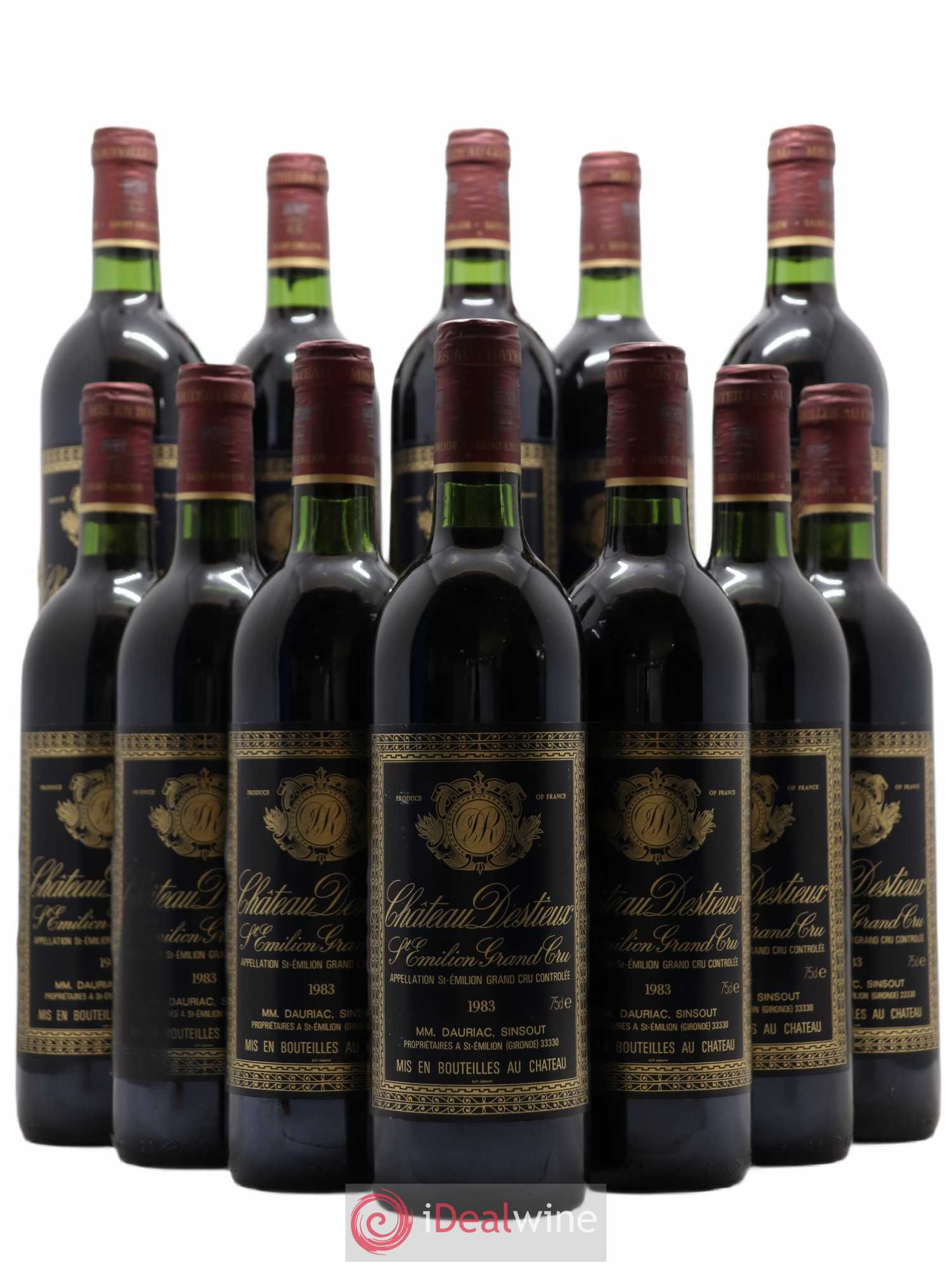Château Destieux Grand Cru Classé 1983 - Lot de 12 bouteilles - 0