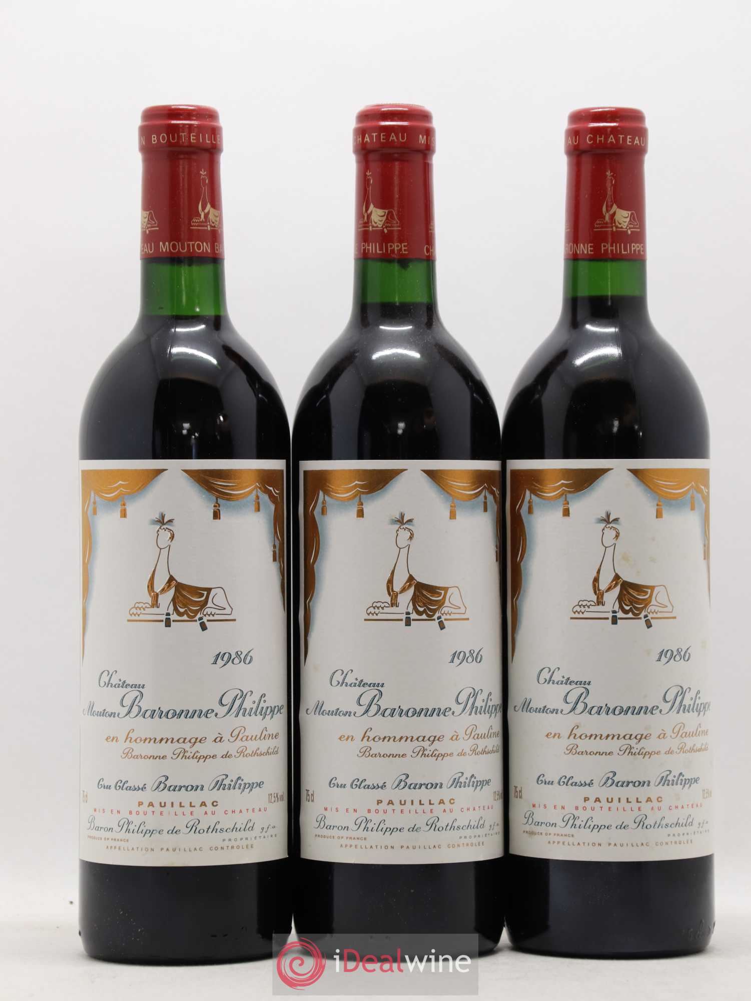 Château d' Armailhac - Mouton Baron(ne) Philippe 5ème Grand Cru Classé 1986 - Lot de 12 bouteilles - 4