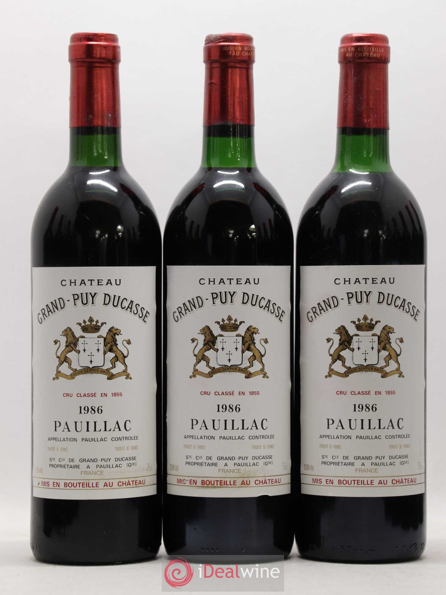 Château Grand Puy Ducasse 5ème Grand Cru Classé 1986 - Lot de 12 bouteilles - 1