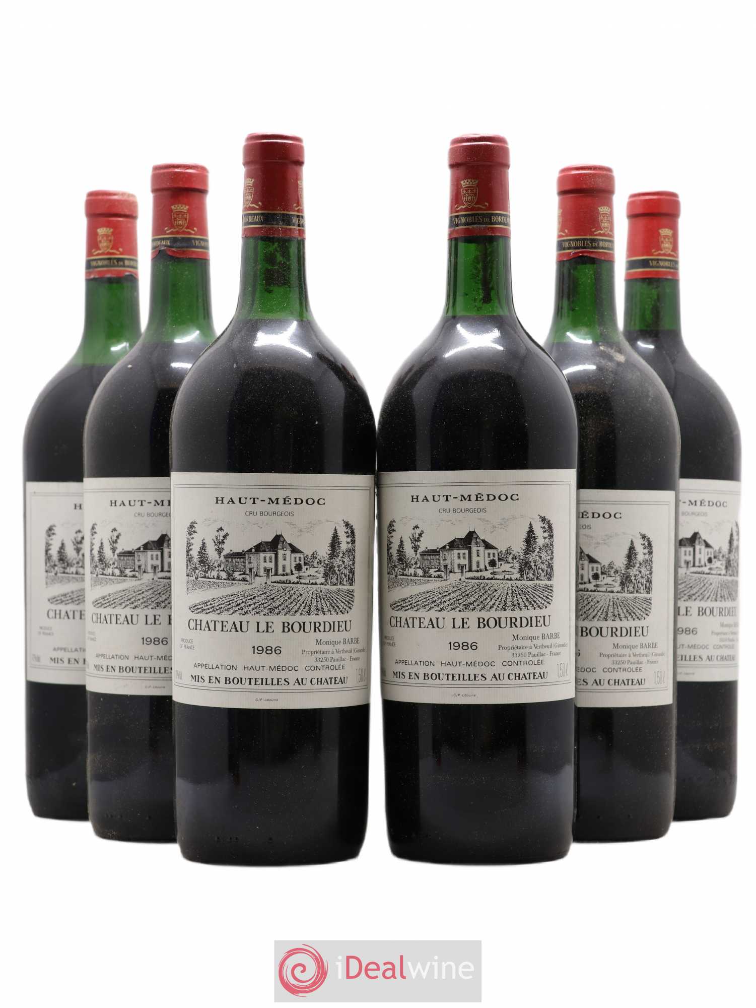 Château le Bourdieu Cru Bourgeois 1986 - Lot de 6 magnums - 0