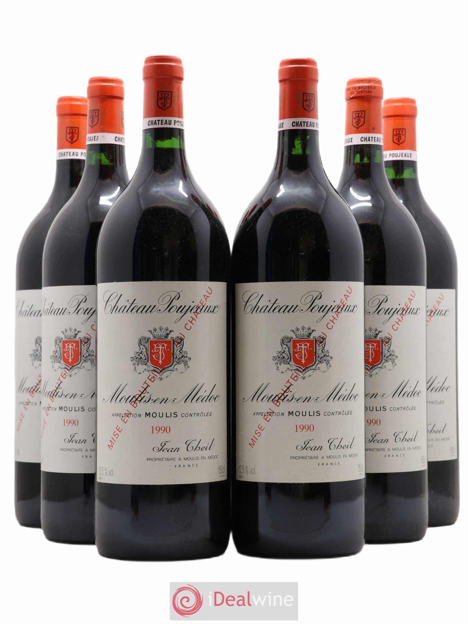 Château Poujeaux 1990 - Lot de 6 magnums - 0