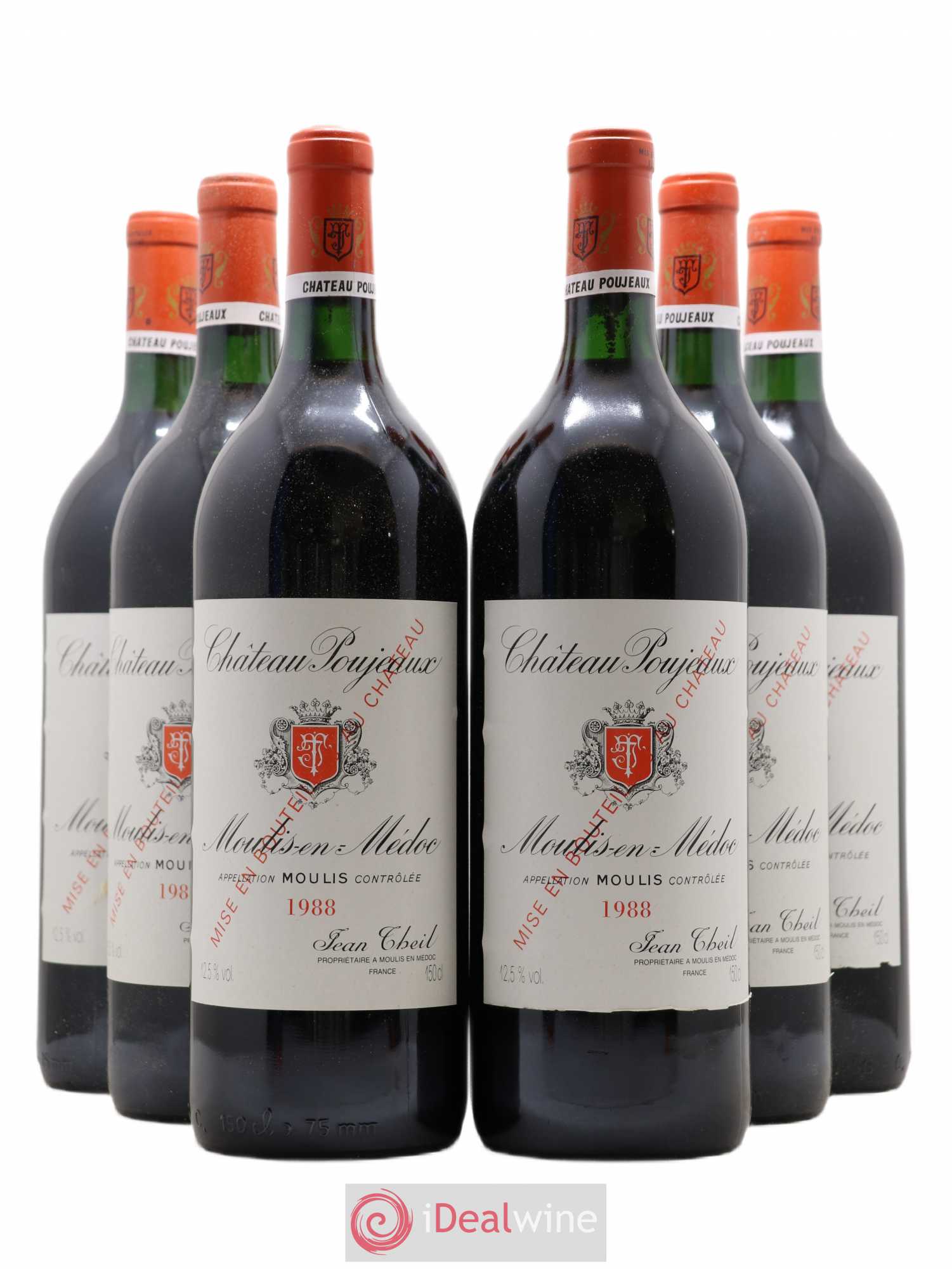 Château Poujeaux 1988 - Lot de 6 magnums - 0