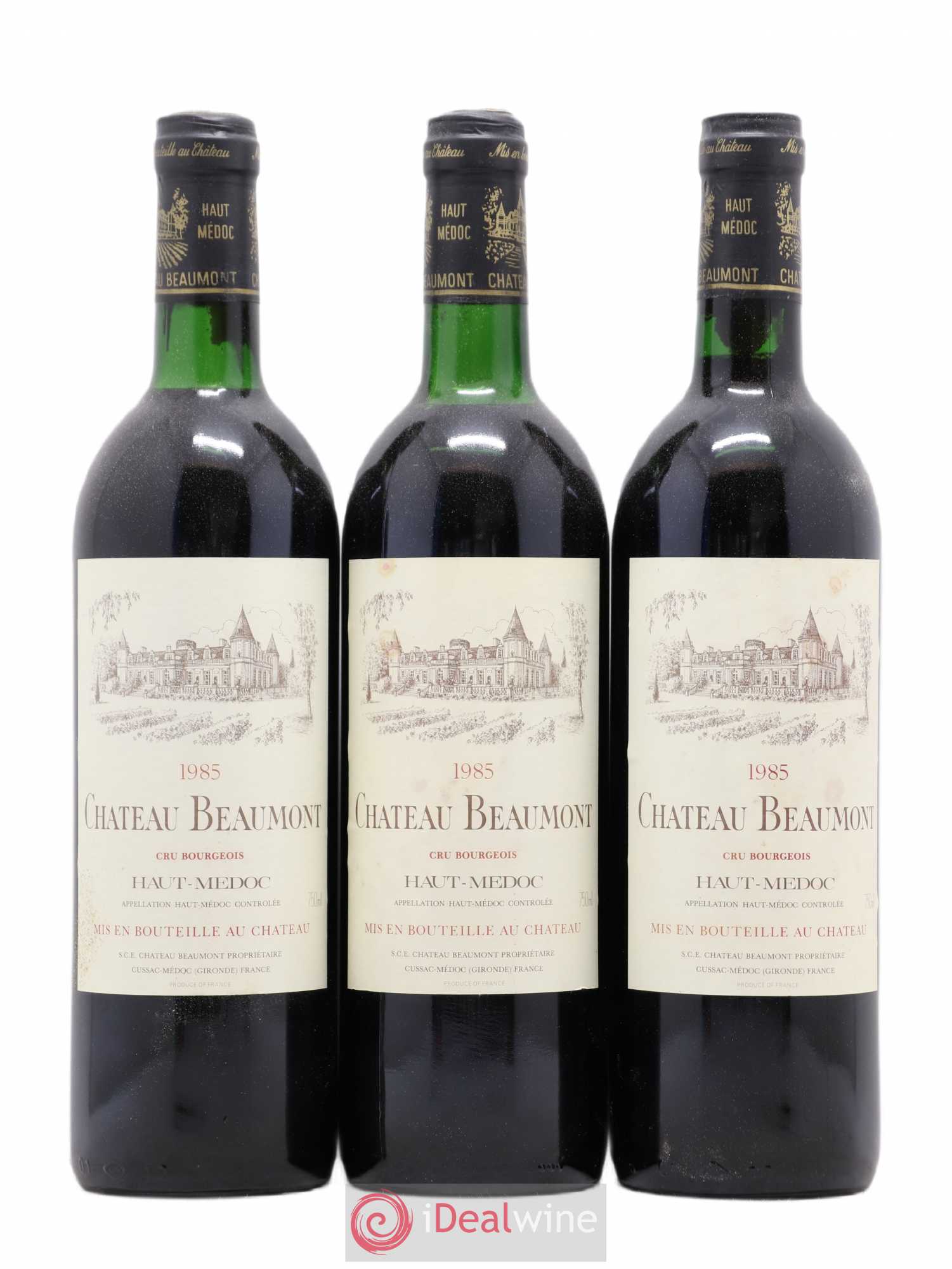 Château Beaumont Cru Bourgeois 1985 - Lot de 3 bouteilles - 0