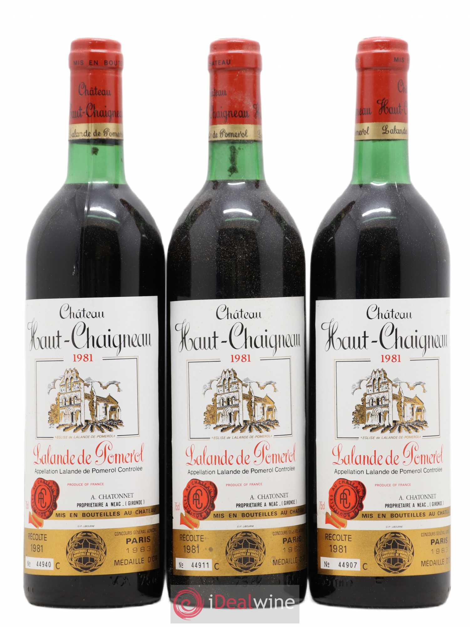 Lalande-de-Pomerol Château Haut-Chaigneau 1981 - Posten von 3 Flaschen - 0