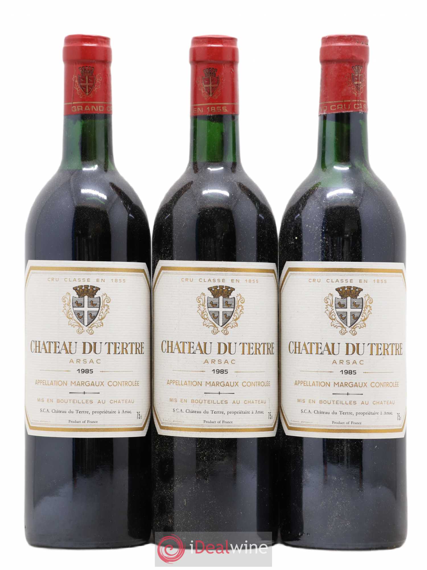 Château du Tertre 5ème Grand Cru Classé 1985 - Lot de 3 bouteilles - 0
