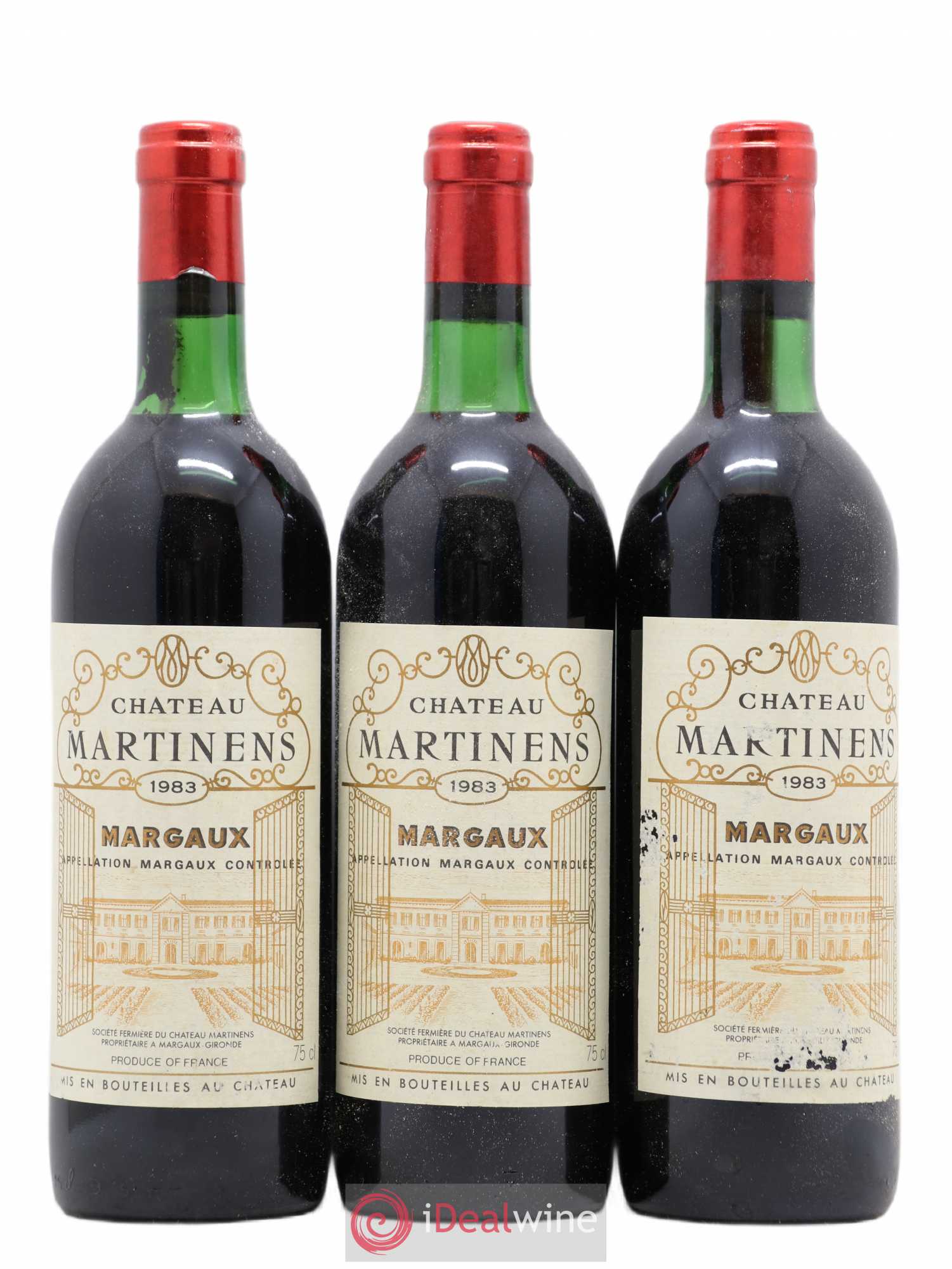 Château Martinens Cru Bourgeois 1983 - Lot de 3 bouteilles - 0