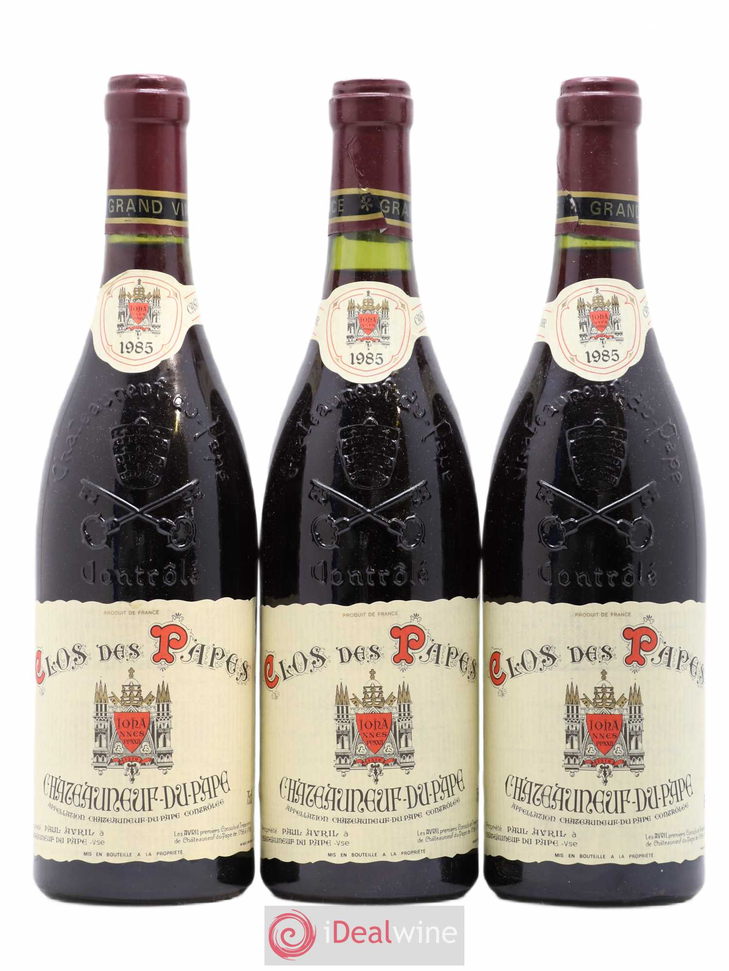Châteauneuf-du-Pape Clos des Papes - Paul Avril 1985 - Lot de 3 bouteilles - 0