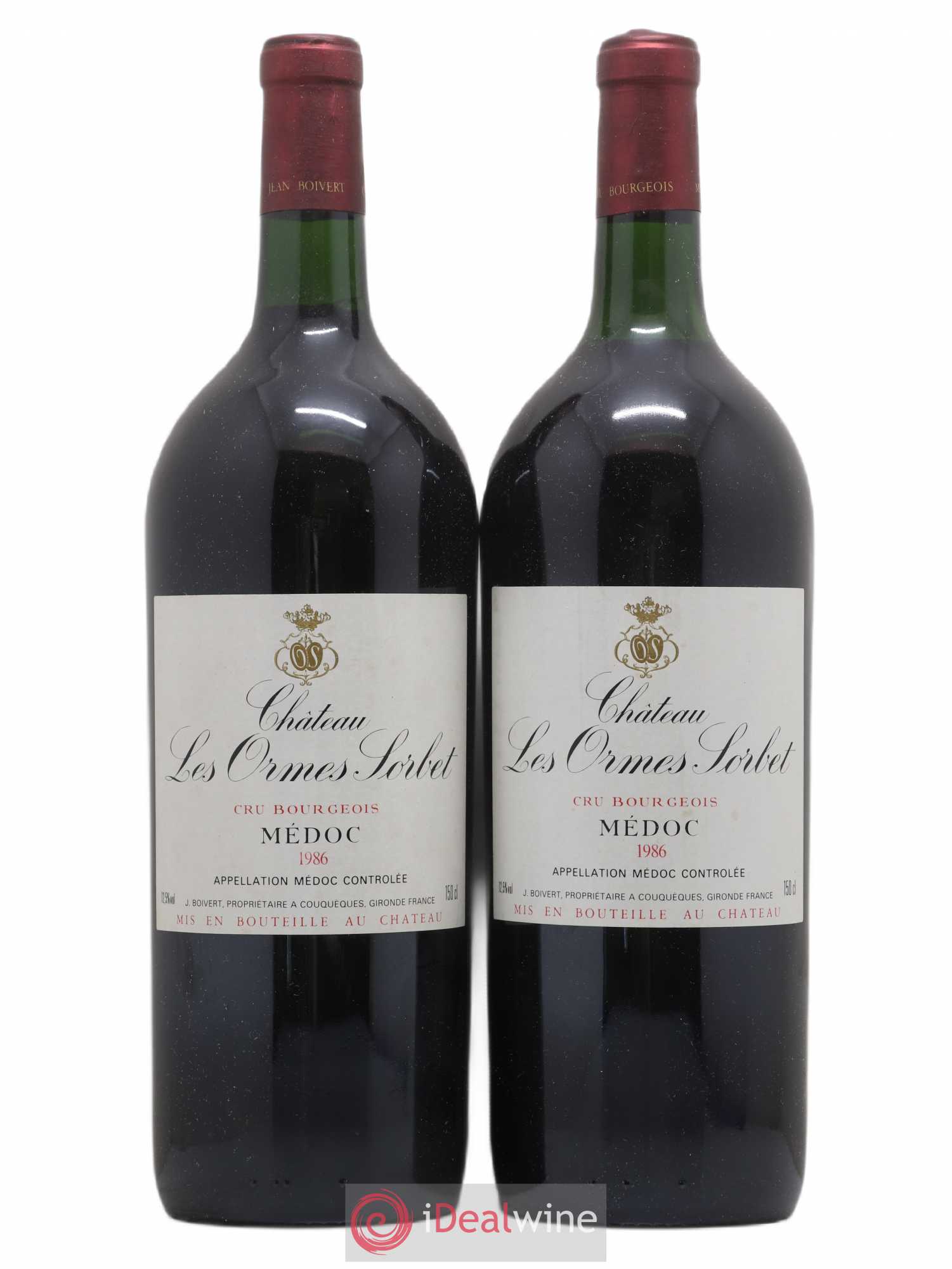 Château les Ormes Sorbet Cru Bourgeois 1986 - Lot de 2 magnums - 0