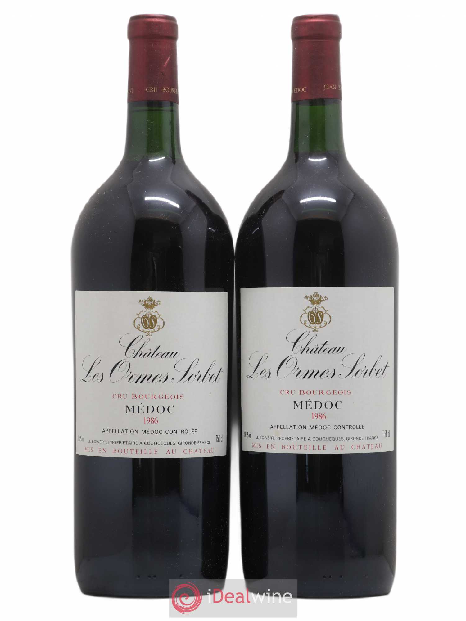 Château les Ormes Sorbet Cru Bourgeois 1986 - Lot de 2 magnums - 0