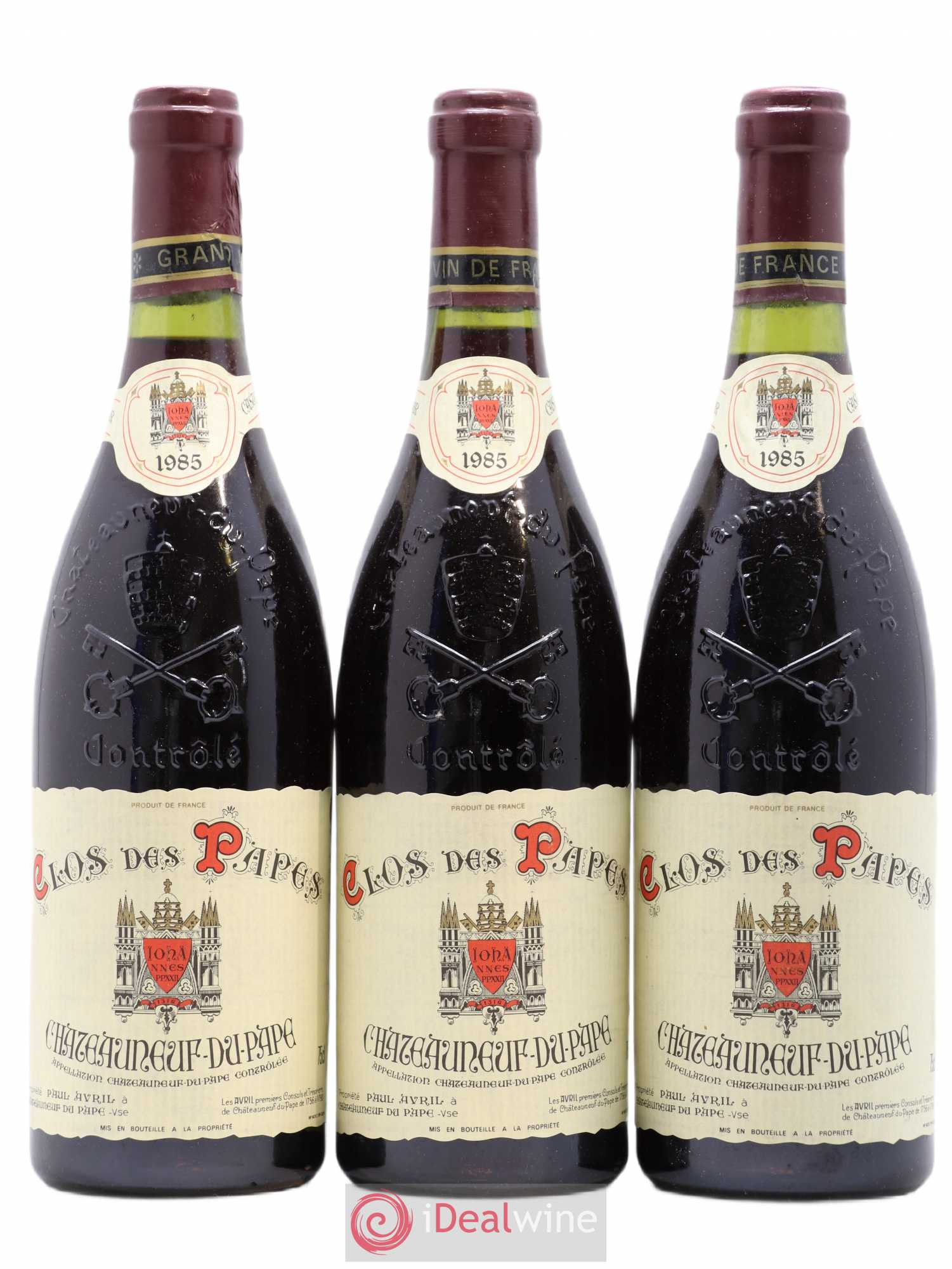 Châteauneuf-du-Pape Clos des Papes - Paul Avril 1985 - Lot de 3 bouteilles - 0