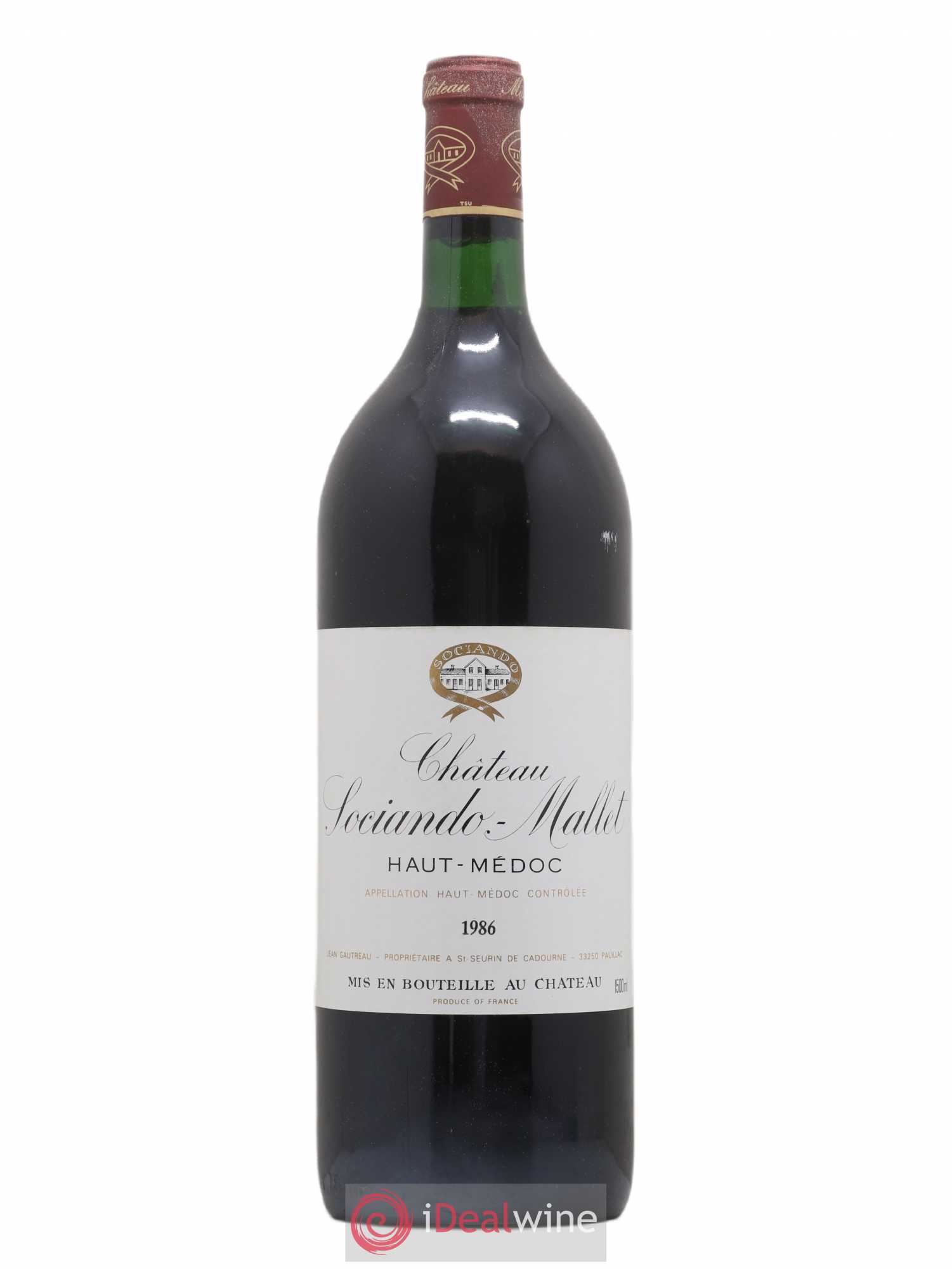 Château Sociando Mallet 1986 - Lot de 1 magnum - 0