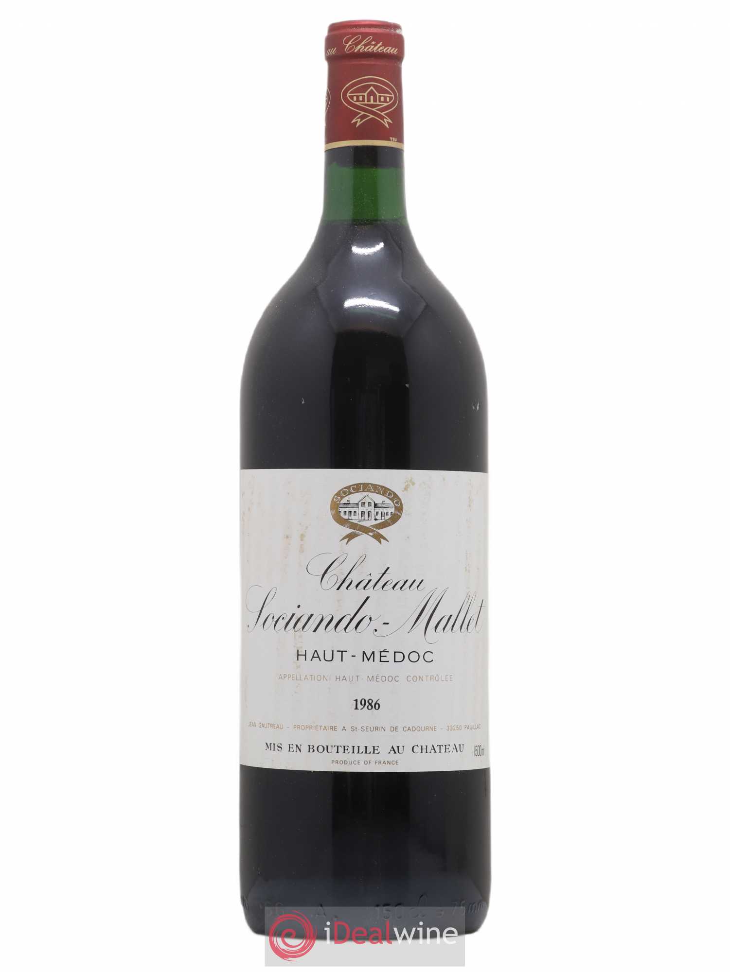 Château Sociando Mallet 1986 - Lot de 1 magnum - 0
