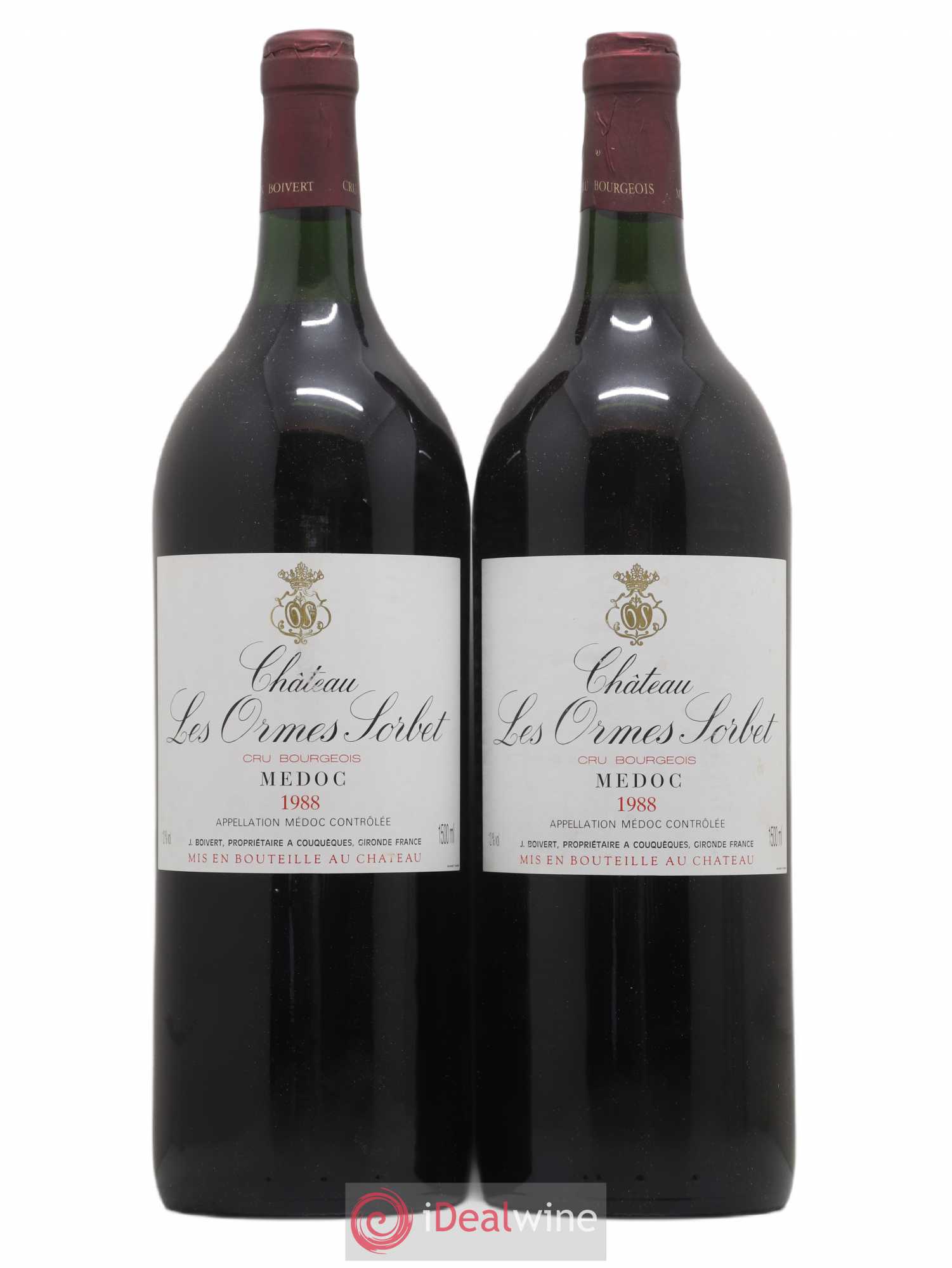 Château les Ormes Sorbet Cru Bourgeois 1988 - Lot de 2 magnums - 0