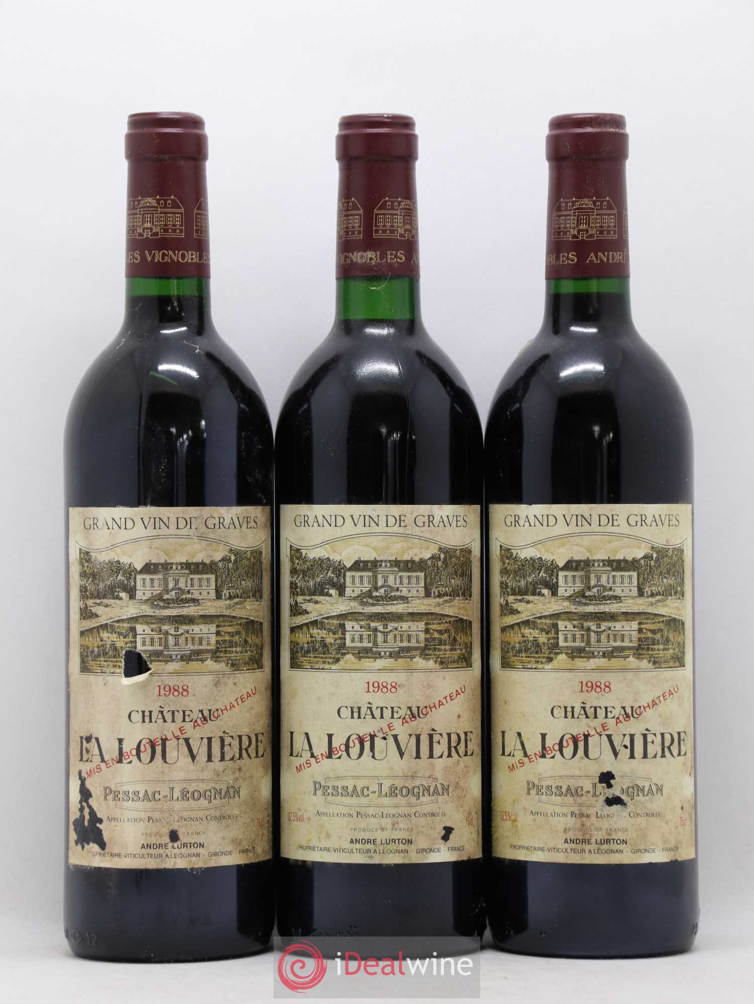 Château la Louvière 1988 - Lot de 12 bouteilles - 1
