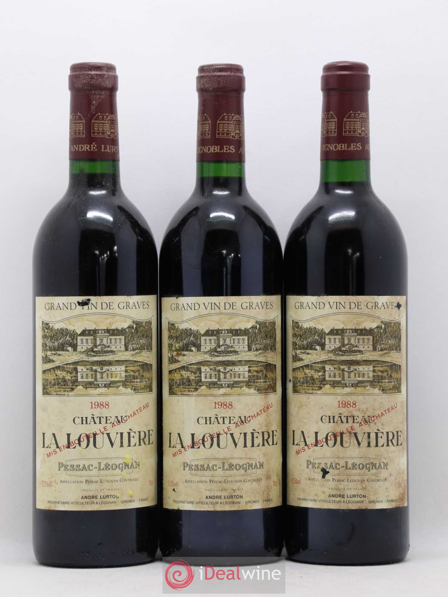 Château la Louvière 1988 - Lot de 12 bouteilles - 2