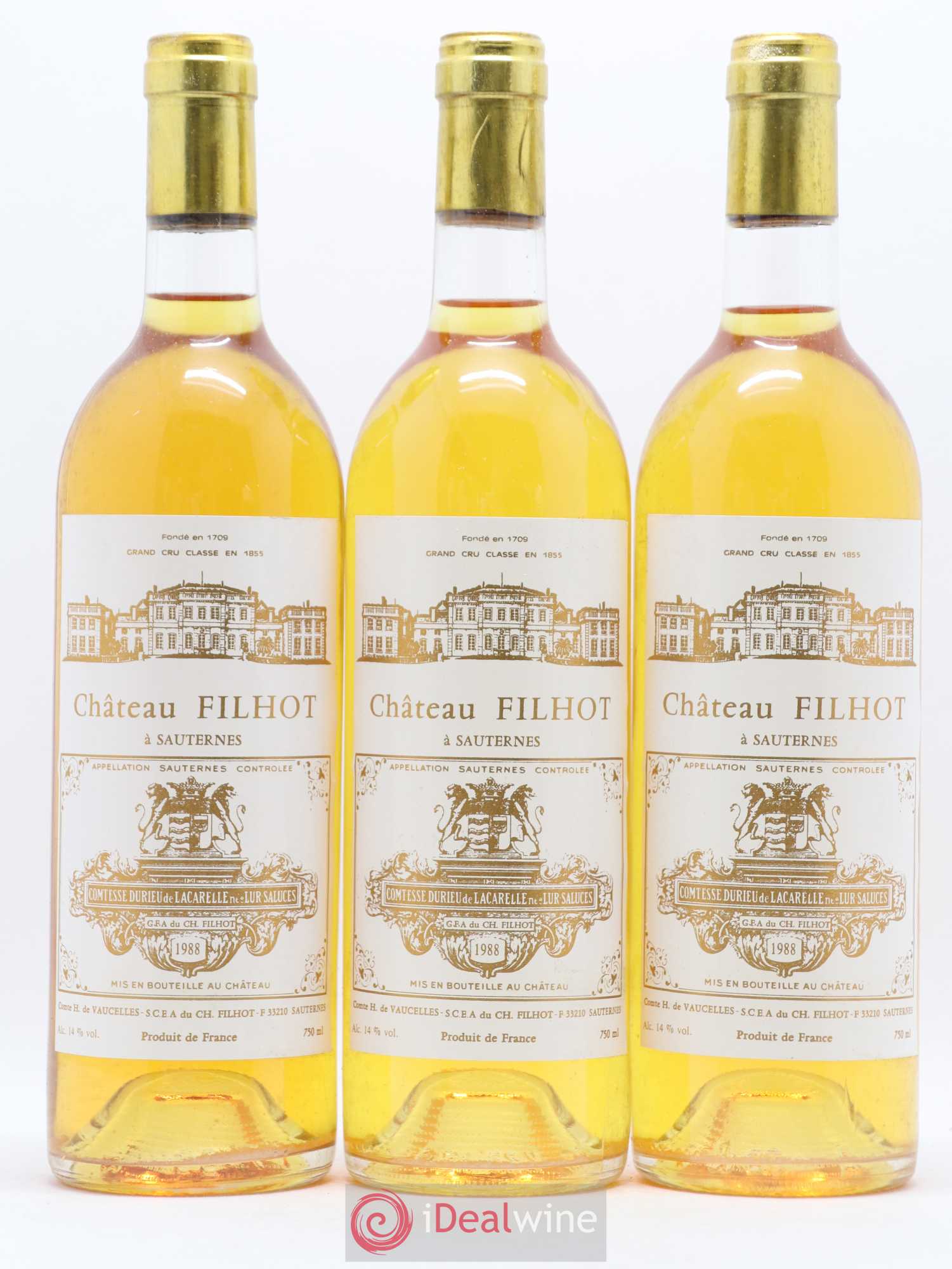 Château Filhot 2ème Grand Cru Classé 1988 - Lotto di 12 bottiglie - 1