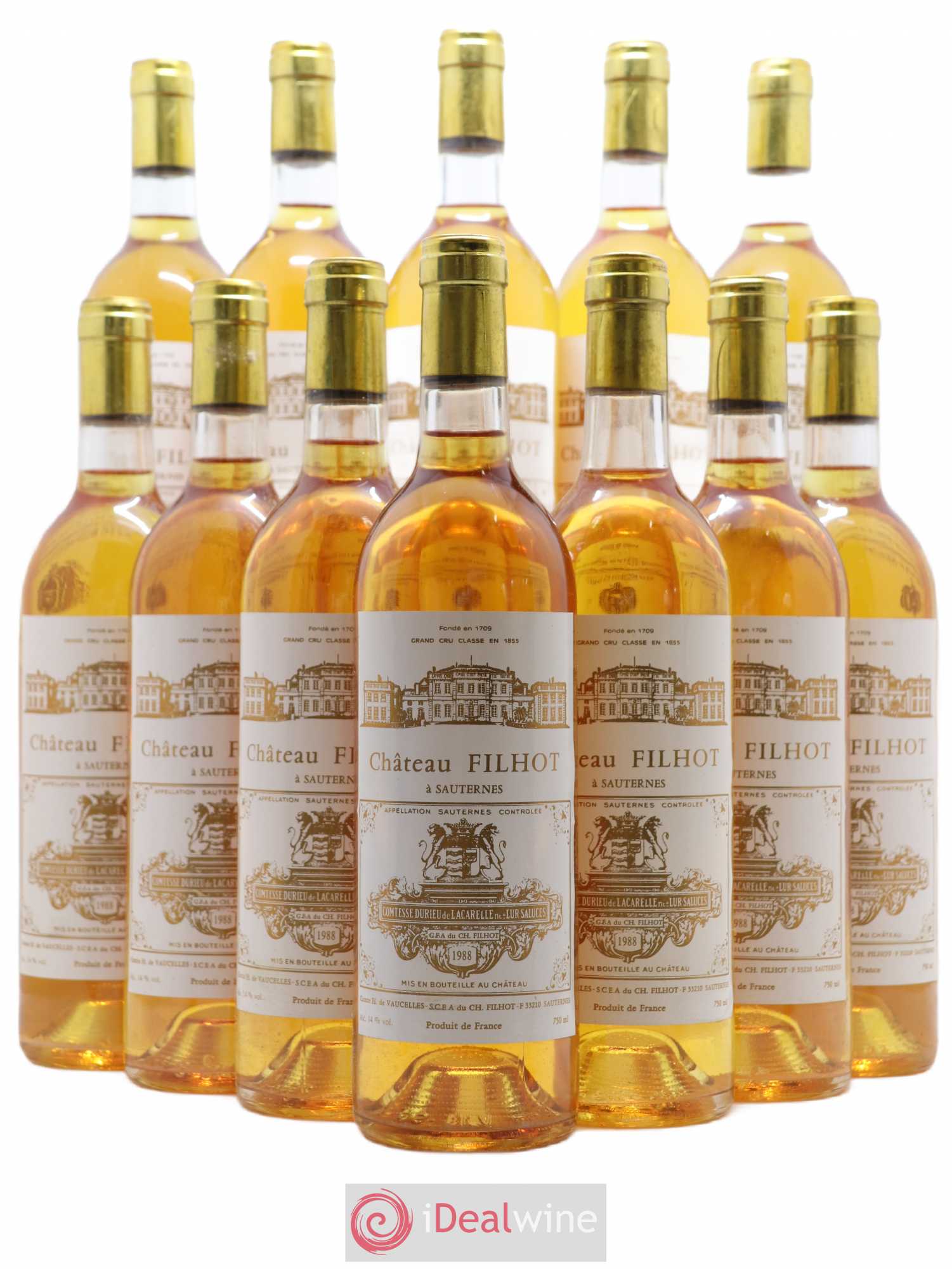 Château Filhot 2ème Grand Cru Classé 1988 - Lotto di 12 bottiglie - 0