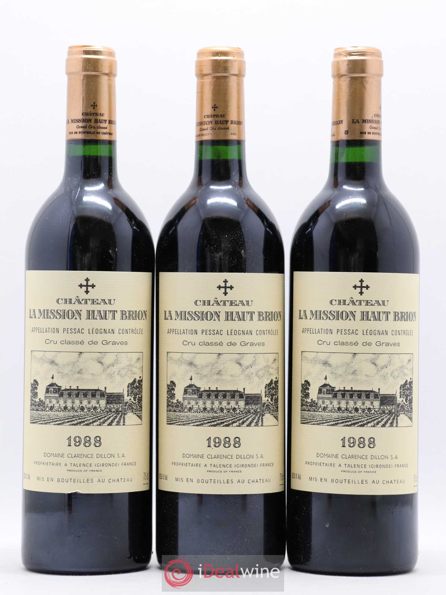 Château la Mission Haut-Brion Cru Classé de Graves 1988 - Lot de 12 bouteilles - 1