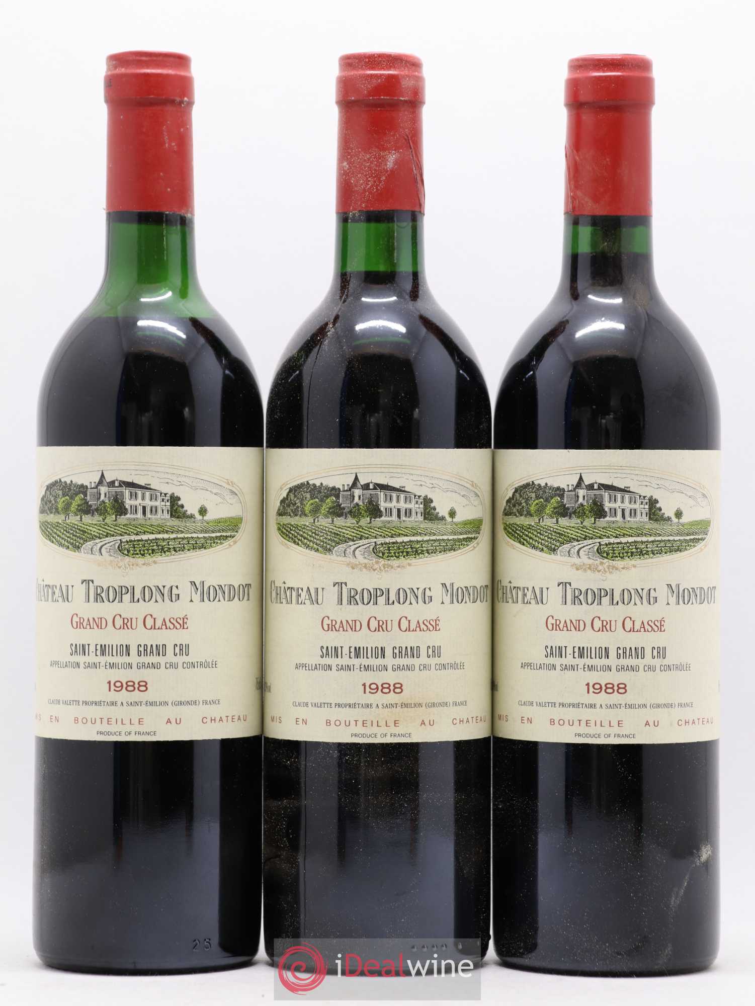 Château Troplong Mondot 1er Grand Cru Classé B 1988 - Lot de 12 bouteilles - 1