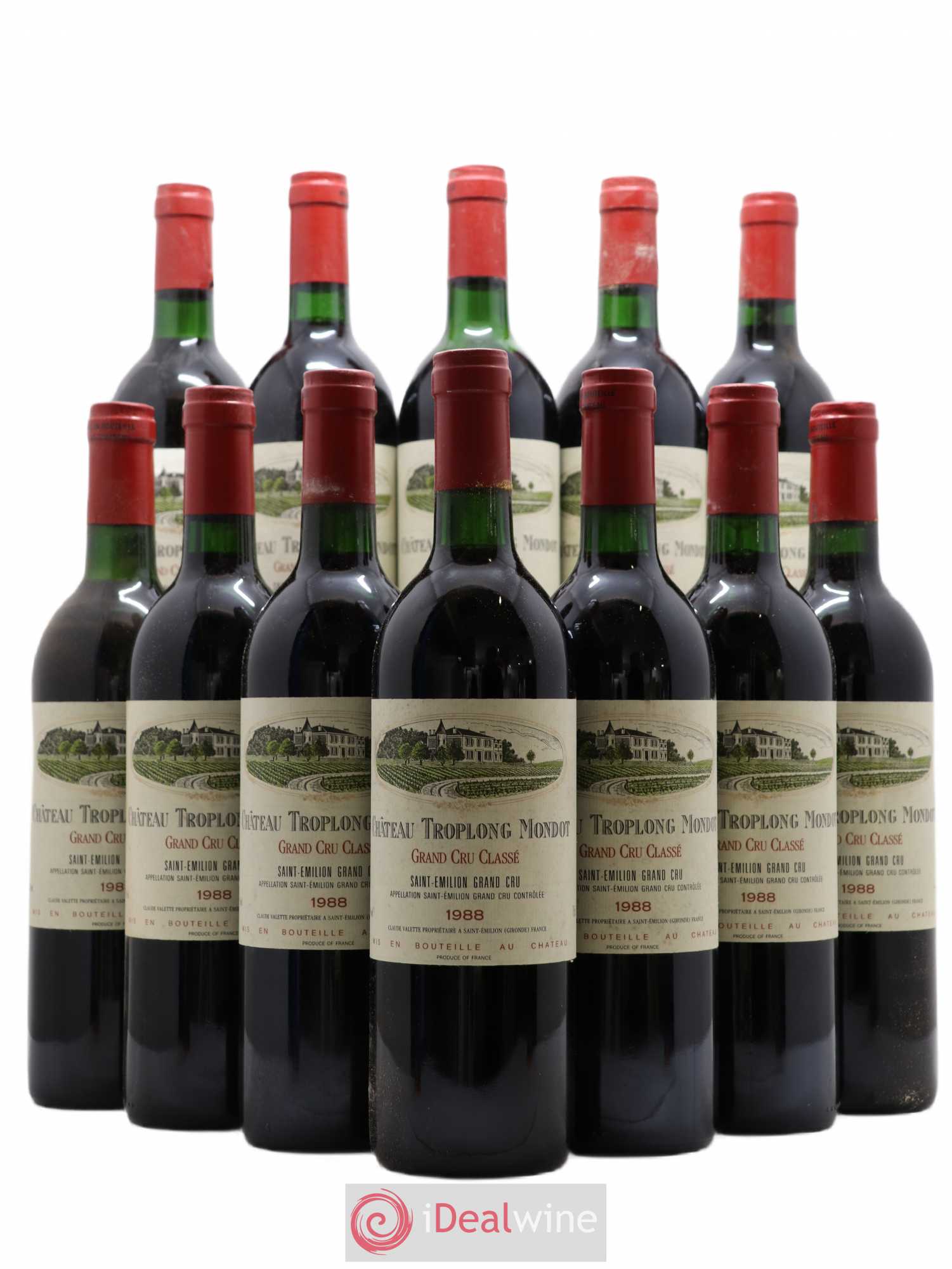 Château Troplong Mondot 1er Grand Cru Classé B 1988 - Lot de 12 bouteilles - 0