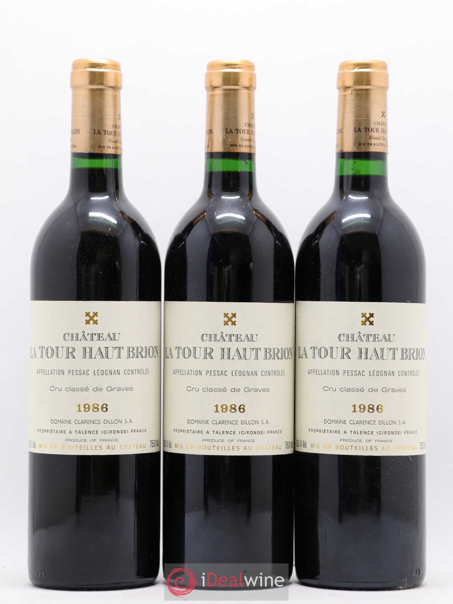 Château la Tour Haut-Brion Cru Classé de Graves 1986 - Lot de 12 bouteilles - 1