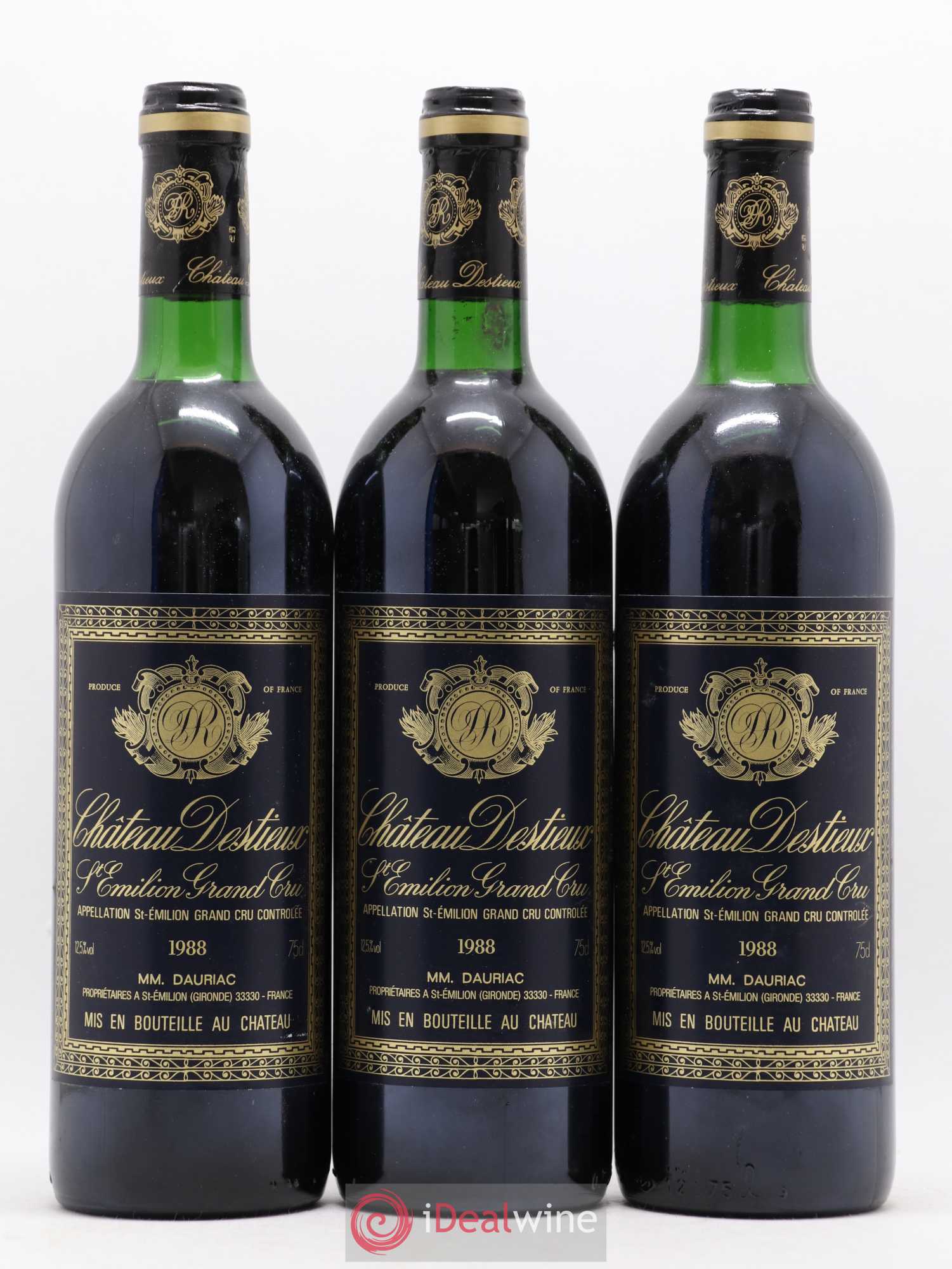 Château Destieux Grand Cru Classé 1988 - Lot de 12 bouteilles - 3