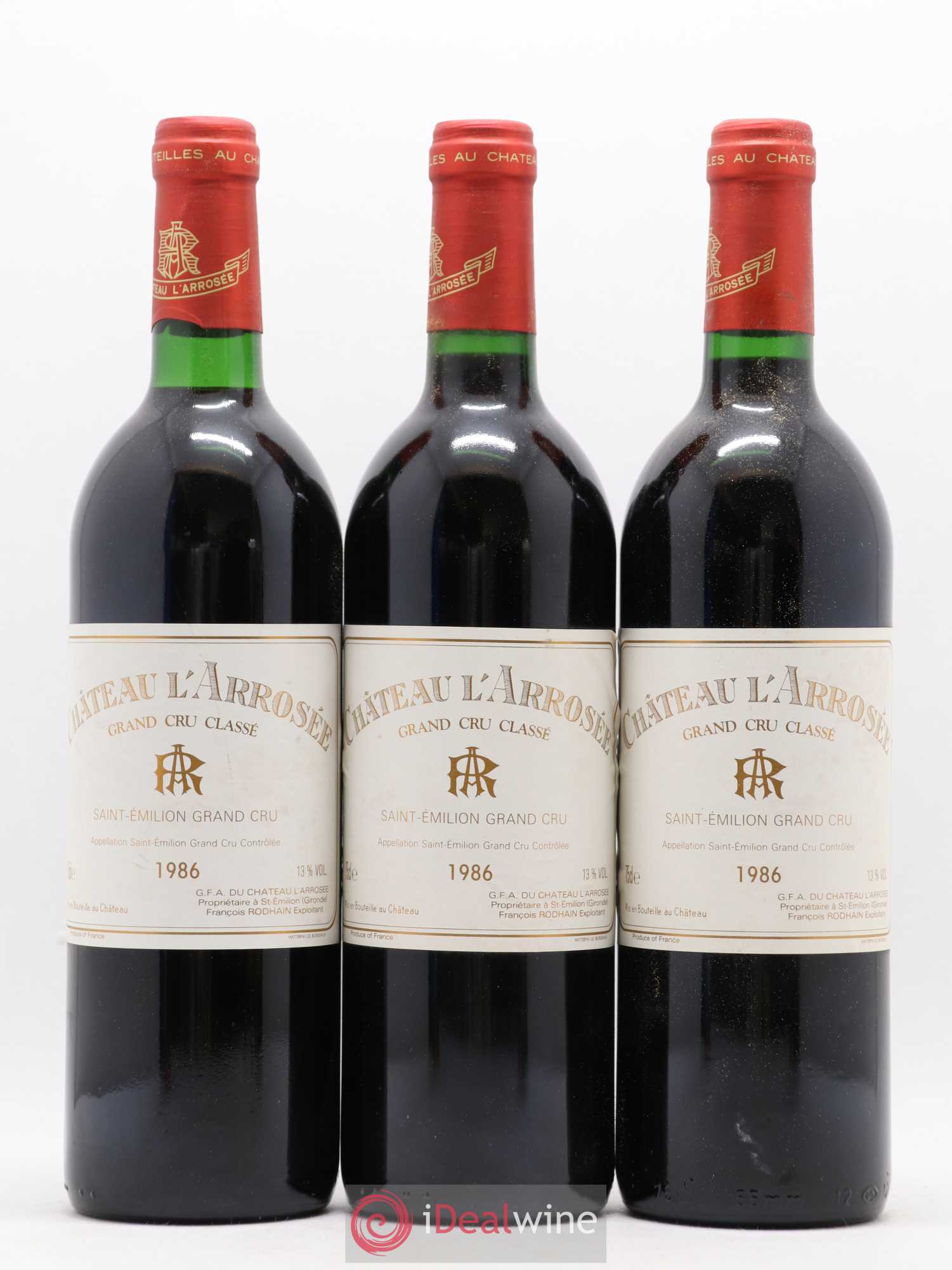 Château l' Arrosée Grand Cru Classé 1986 - Lot de 12 bouteilles - 2