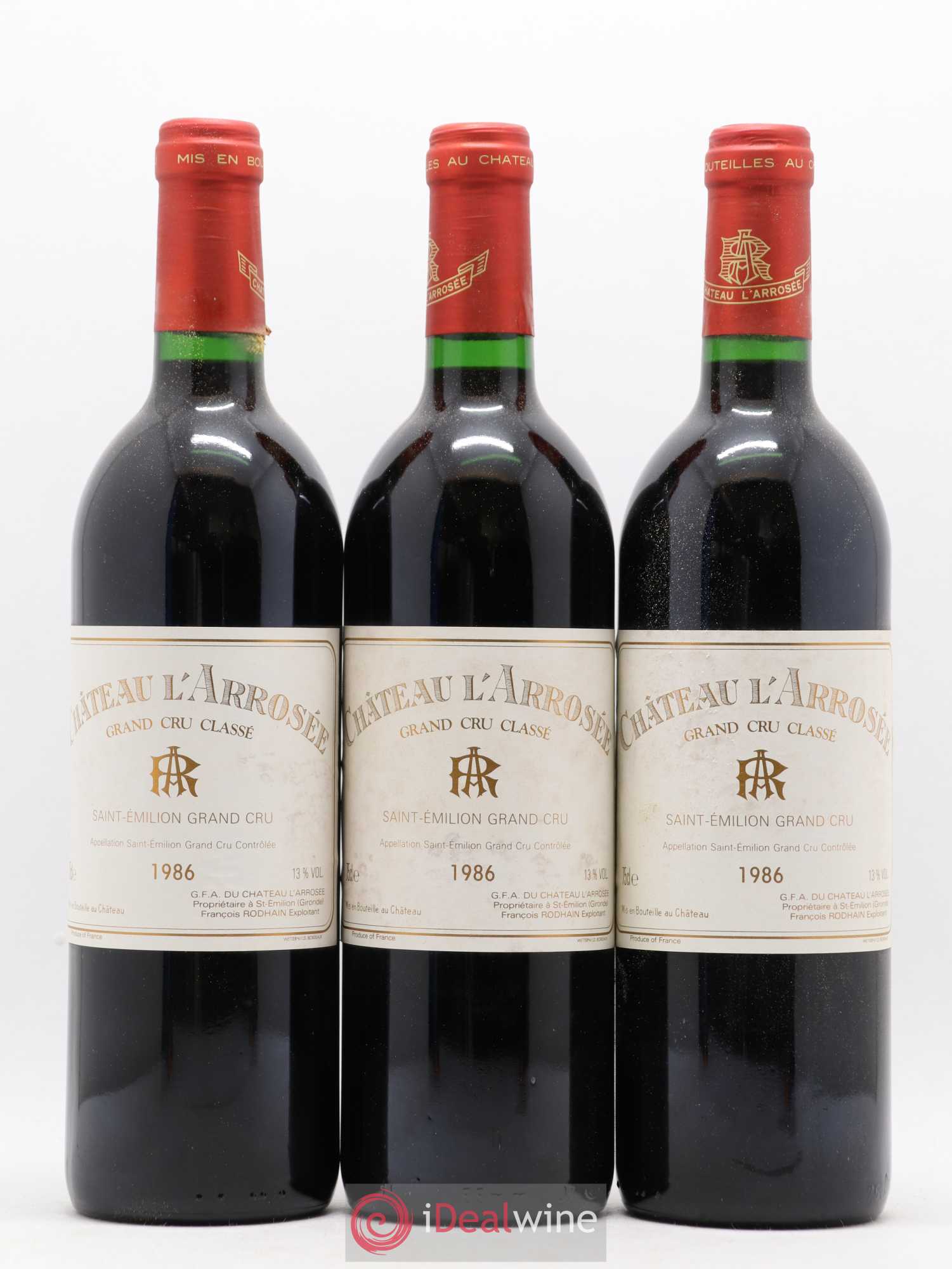 Château l' Arrosée Grand Cru Classé 1986 - Lot de 12 bouteilles - 3