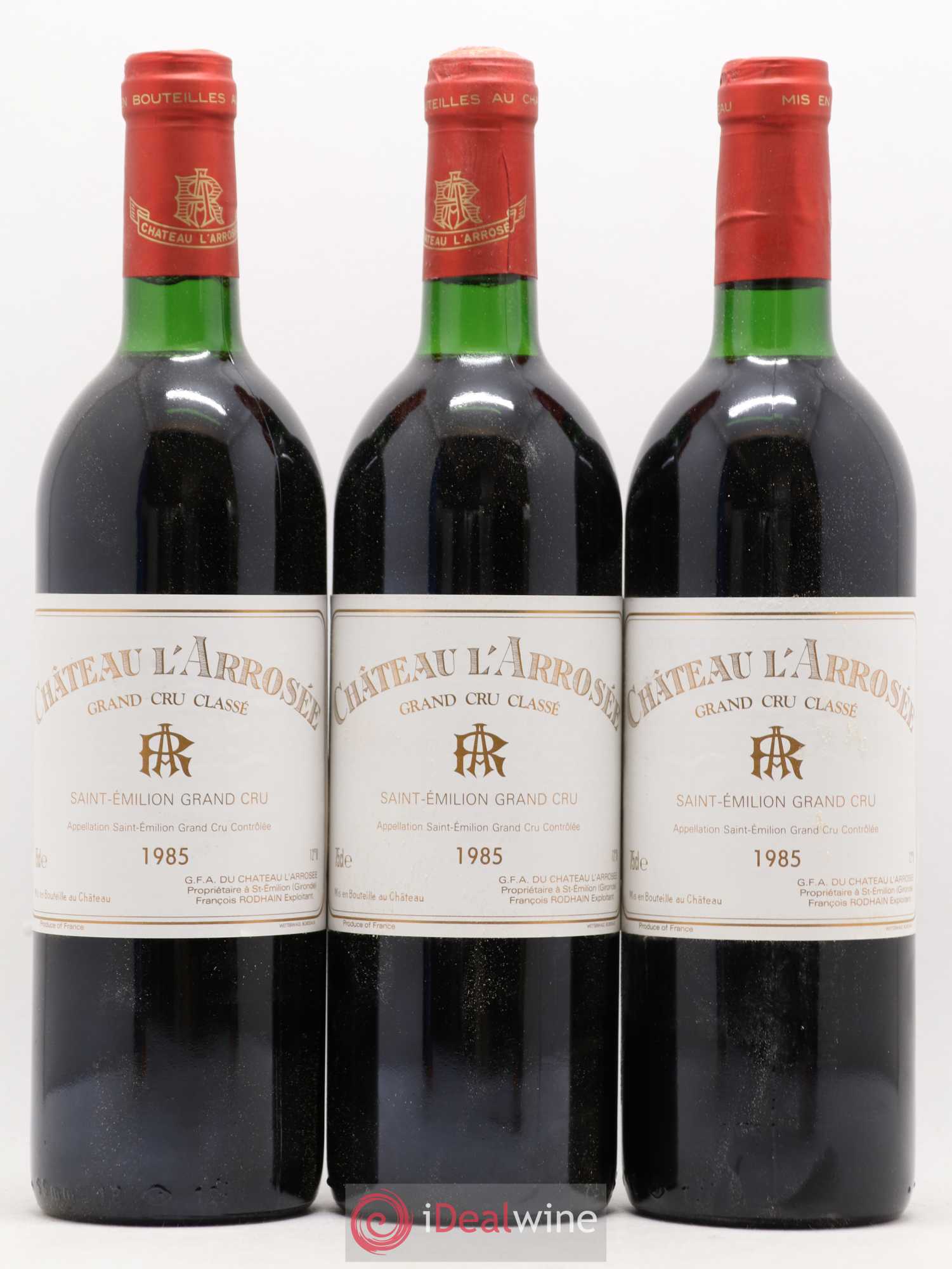 Château l' Arrosée Grand Cru Classé 1985 - Lot de 12 bouteilles - 1