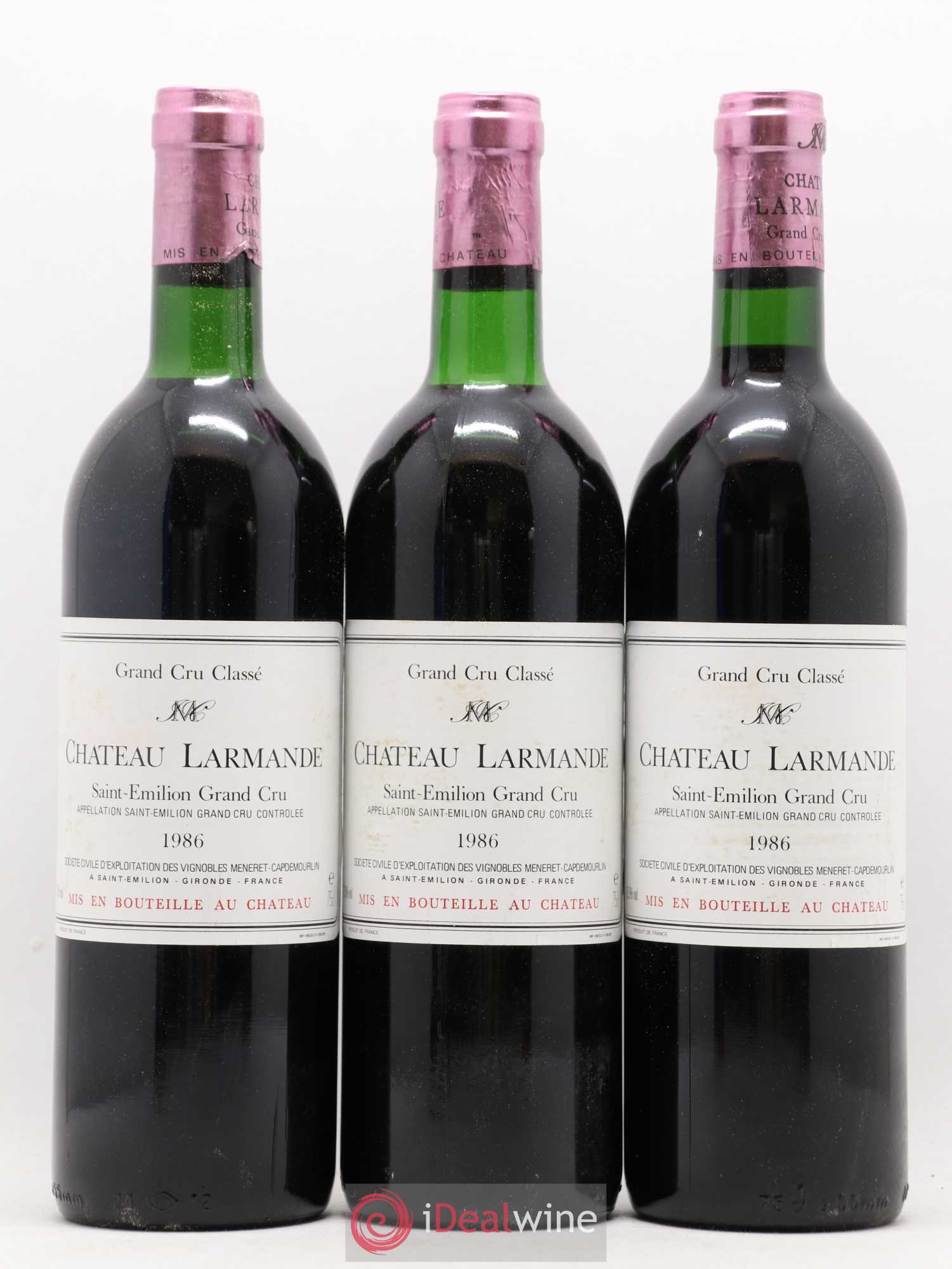 Château Larmande Grand Cru Classé 1986 - Lot de 12 bouteilles - 1