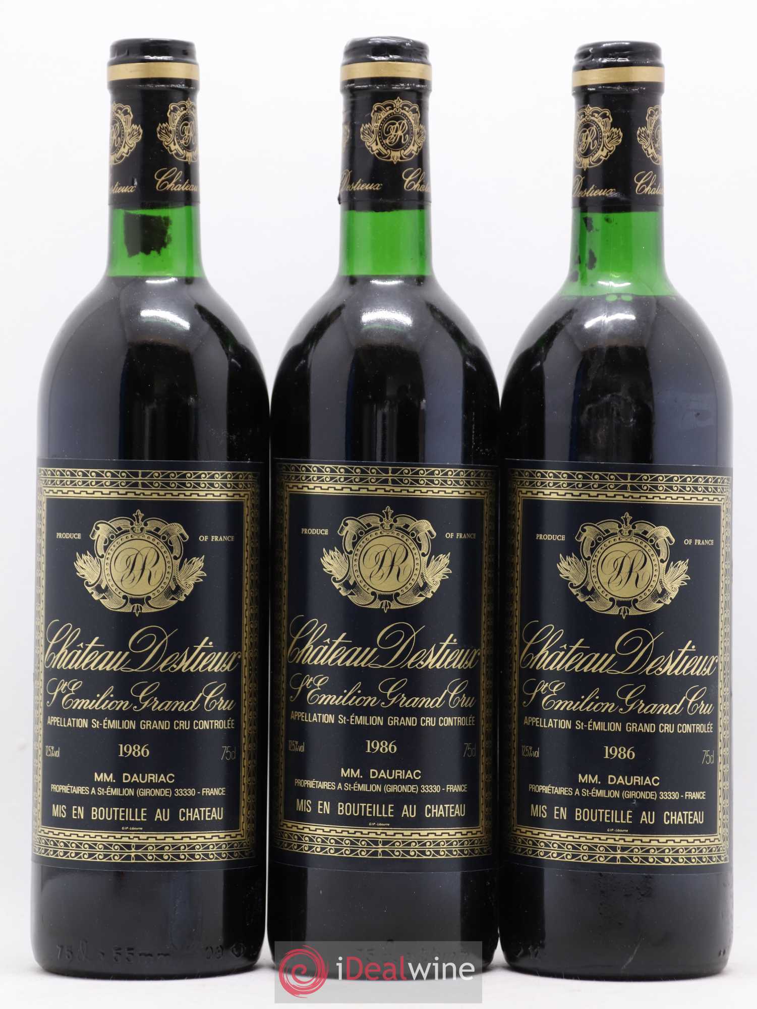Château Destieux Grand Cru Classé 1986 - Lot de 12 bouteilles - 2