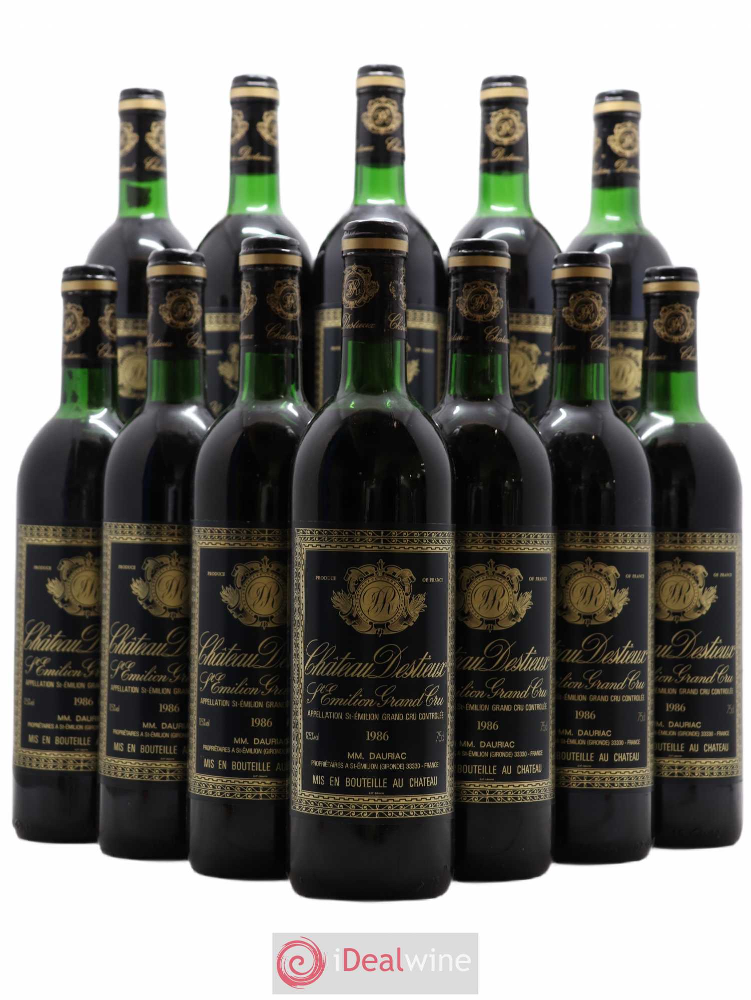 Château Destieux Grand Cru Classé 1986 - Lot de 12 bouteilles - 0