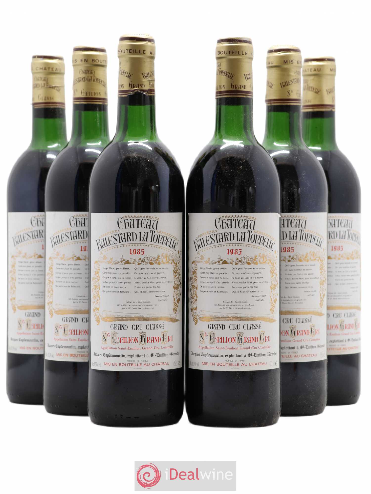 Château Balestard la Tonnelle Grand Cru Classé 1985 - Lot de 6 bouteilles - 0