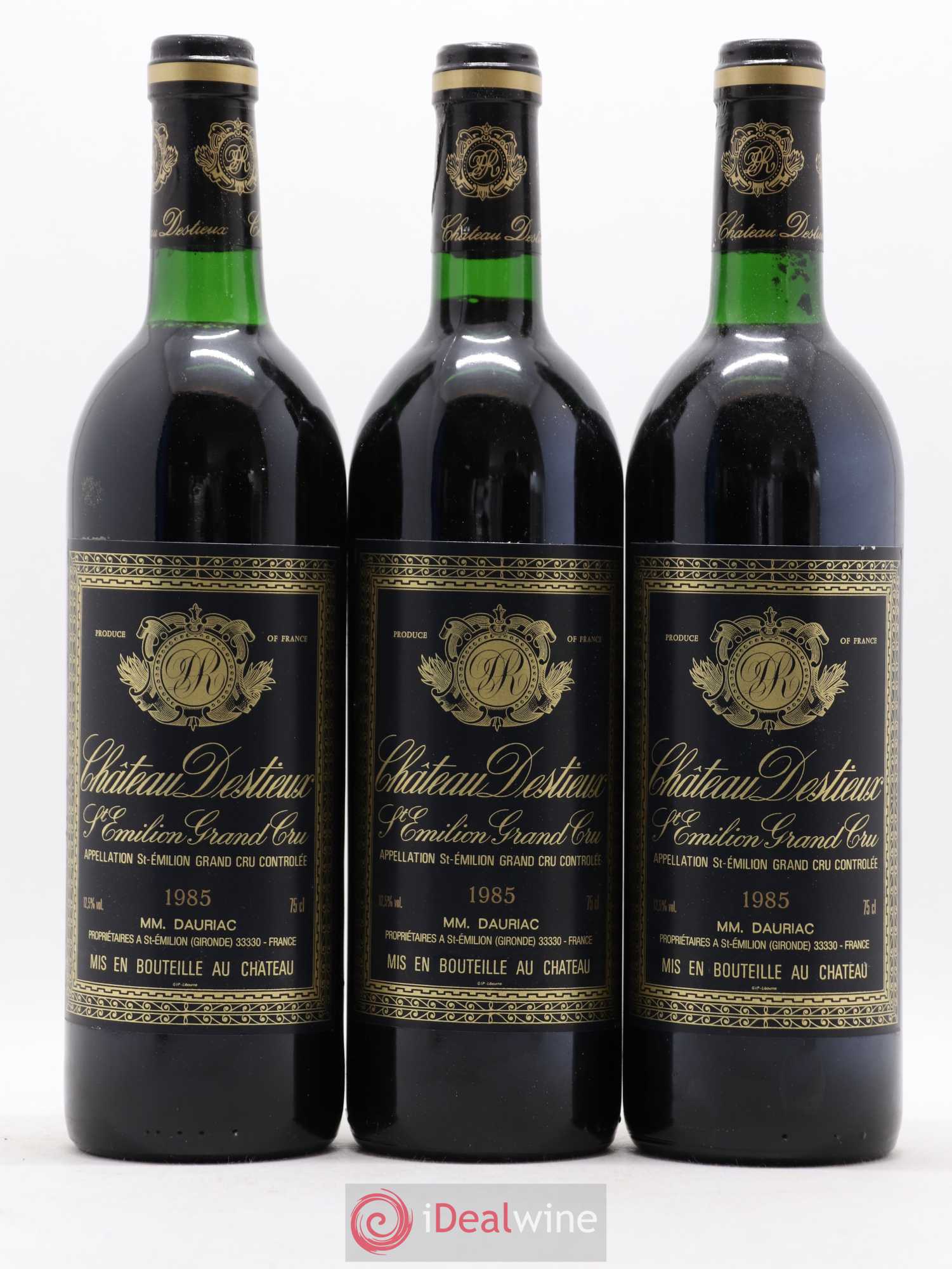 Château Destieux Grand Cru Classé 1985 - Lot de 12 bouteilles - 1
