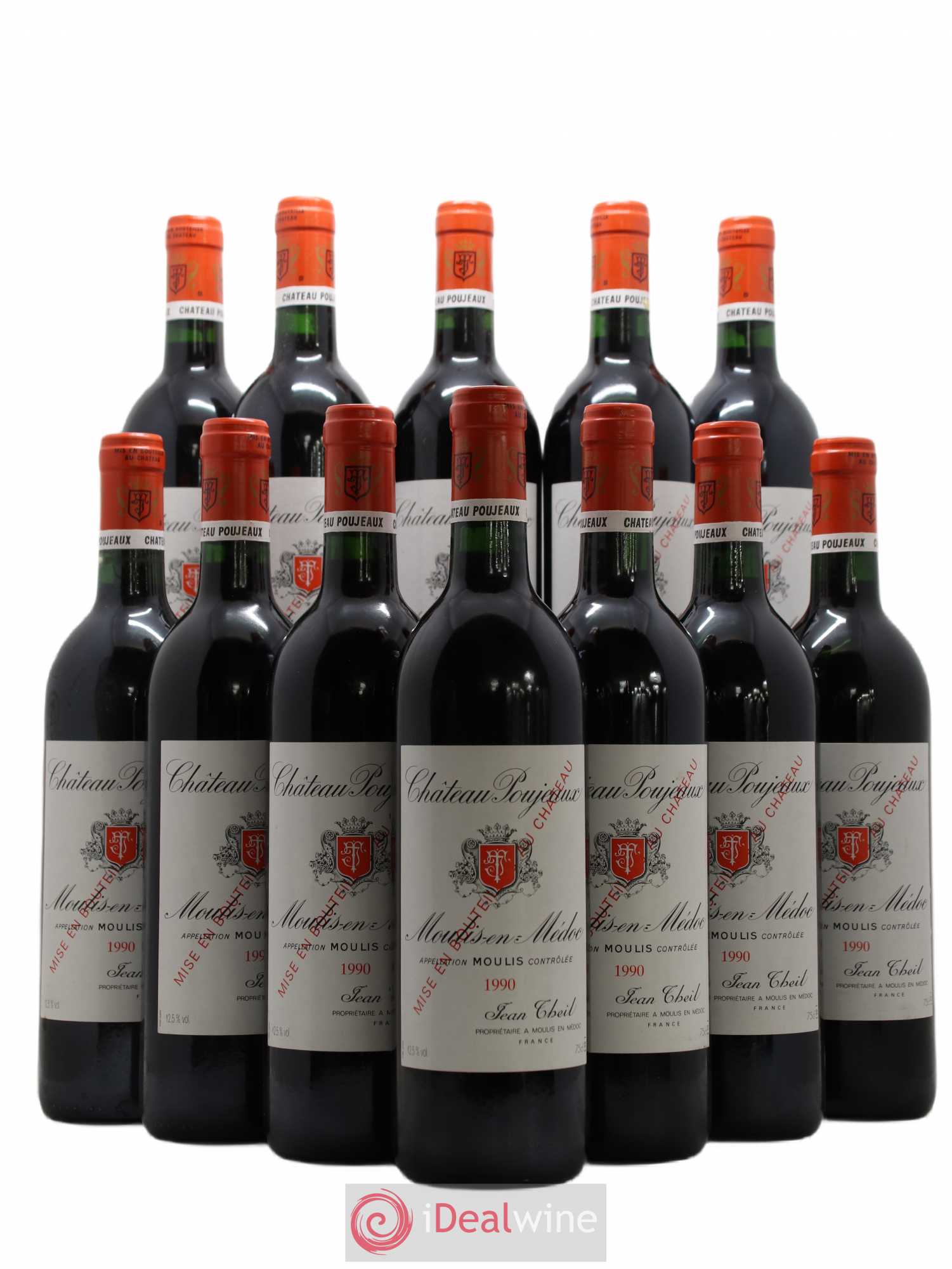Château Poujeaux 1990 - Lot de 12 bouteilles - 0