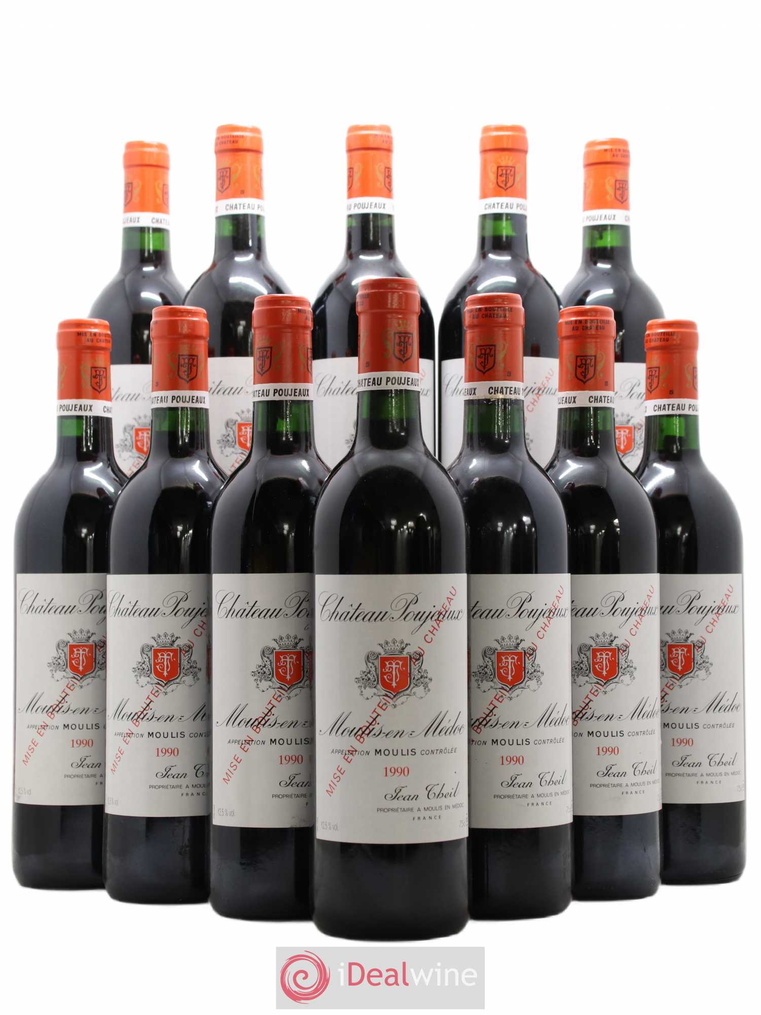 Château Poujeaux 1990 - Lot de 12 bouteilles - 0