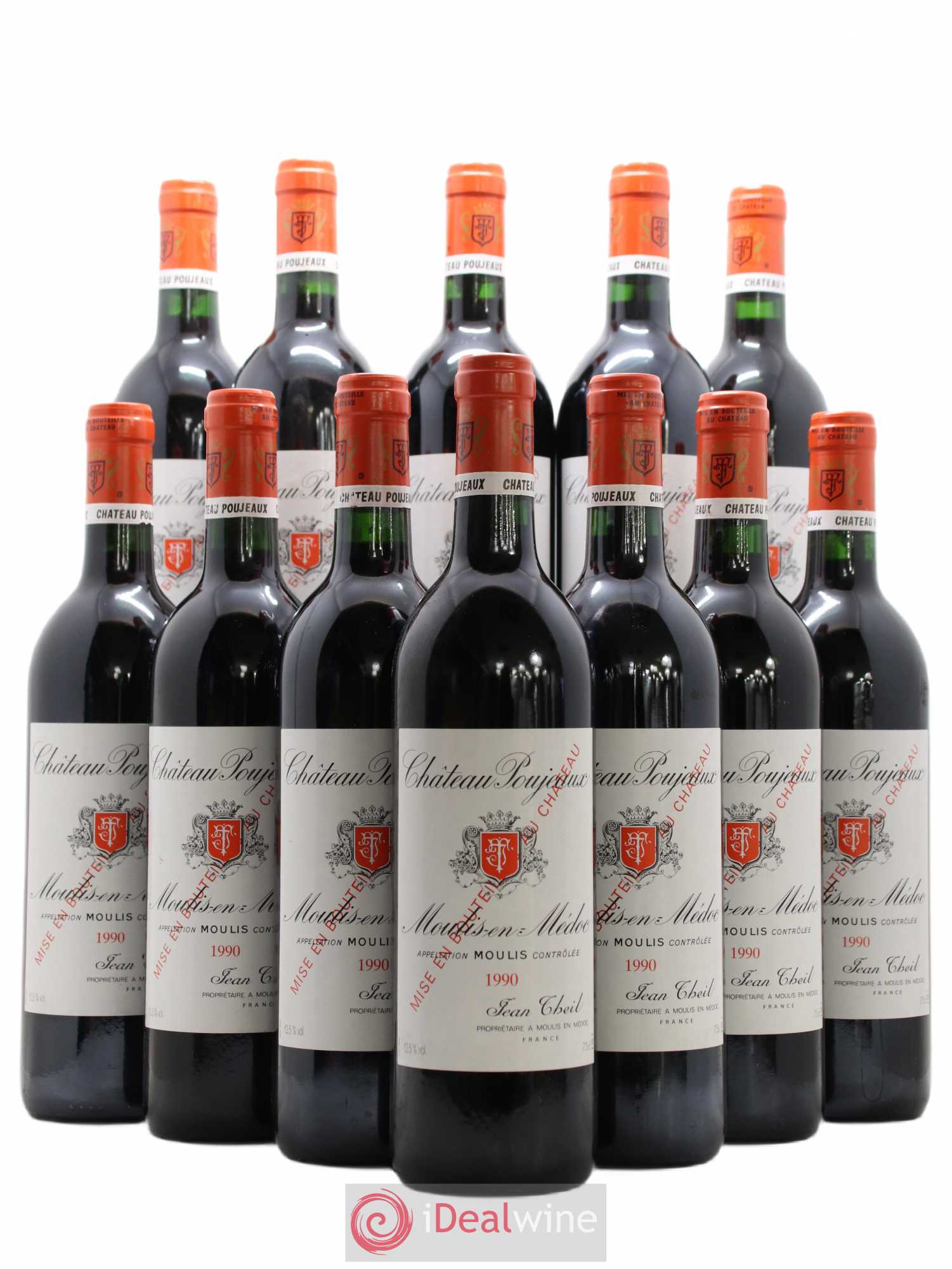 Château Poujeaux 1990 - Lot de 12 bouteilles - 0