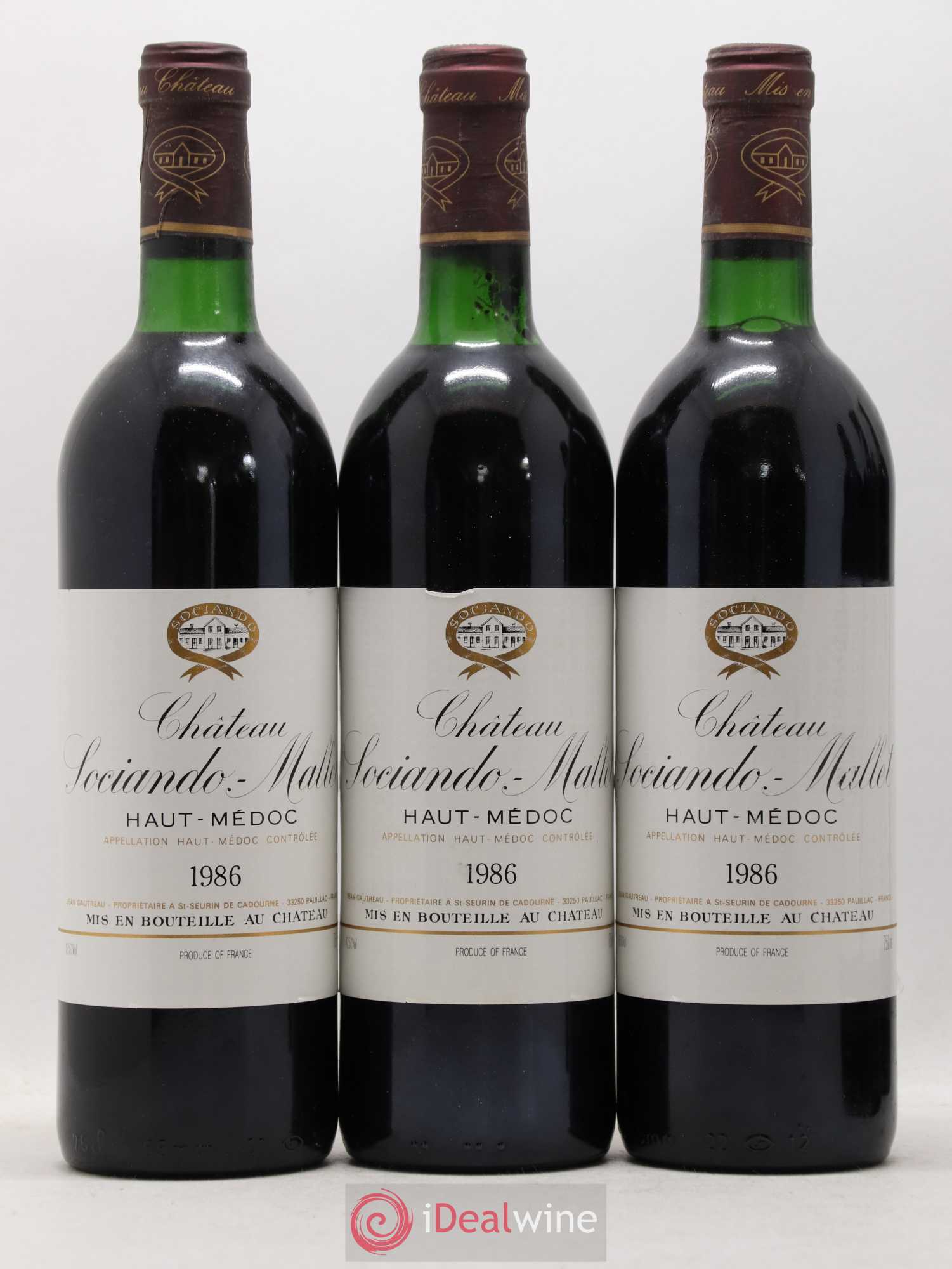 Château Sociando Mallet 1986 - Lot de 12 bouteilles - 3
