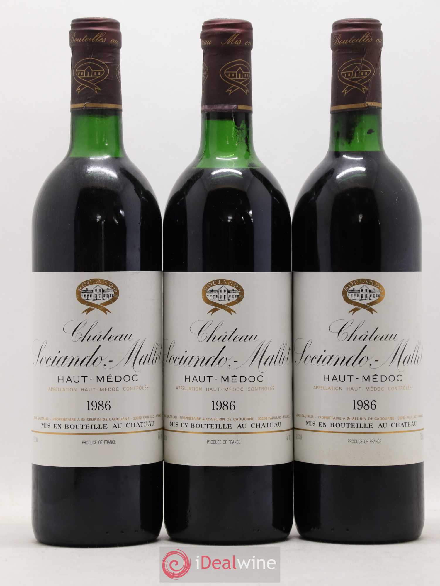 Château Sociando Mallet 1986 - Lot de 12 bouteilles - 4