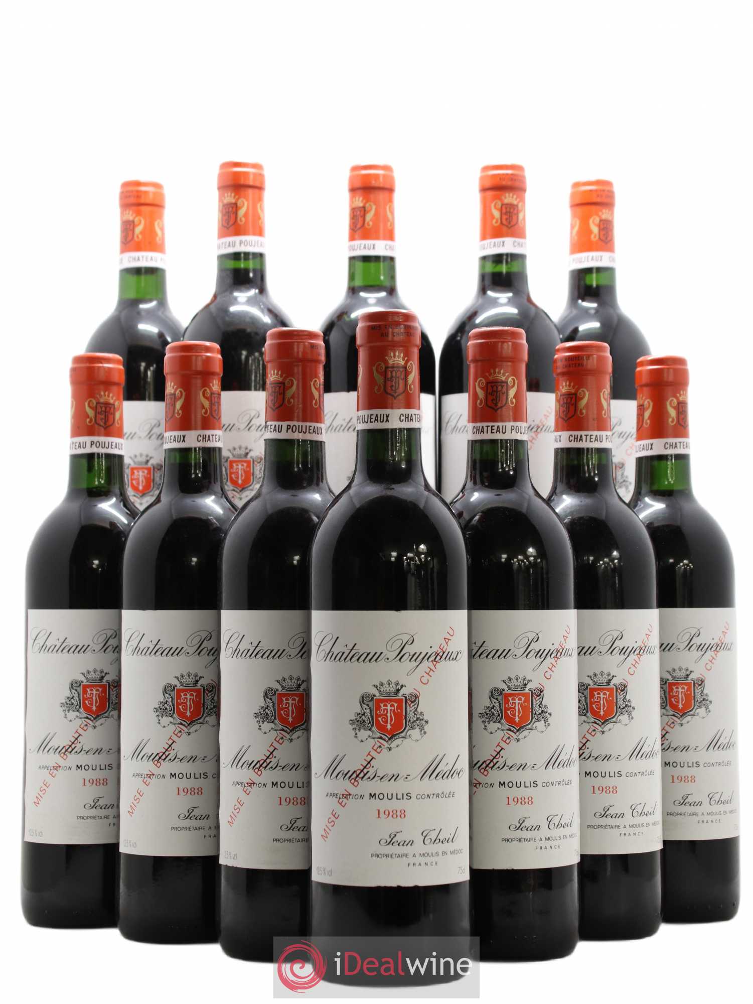 Château Poujeaux 1988 - Lot de 12 bouteilles - 0