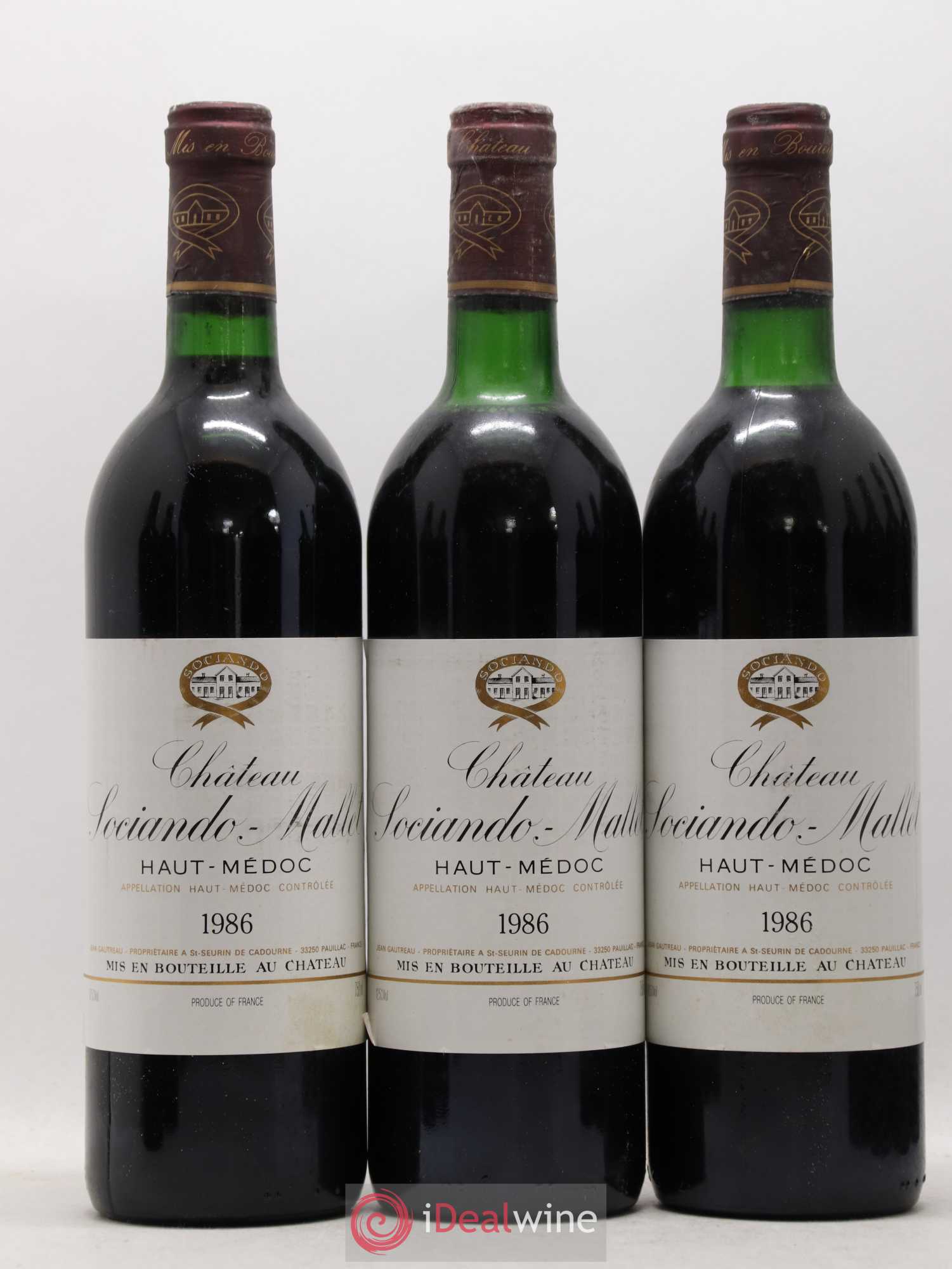 Château Sociando Mallet 1986 - Lot de 12 bouteilles - 2
