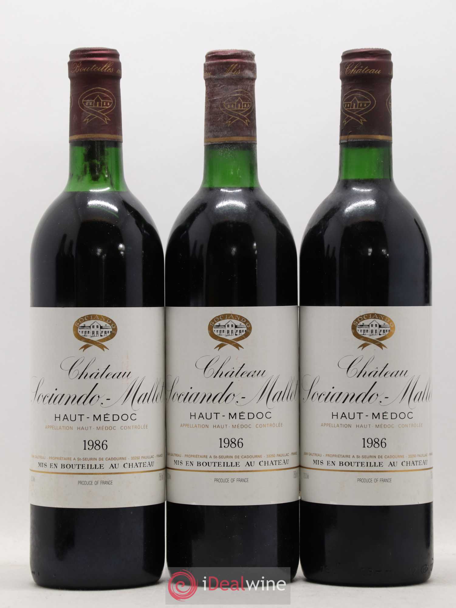 Château Sociando Mallet 1986 - Lot de 12 bouteilles - 3
