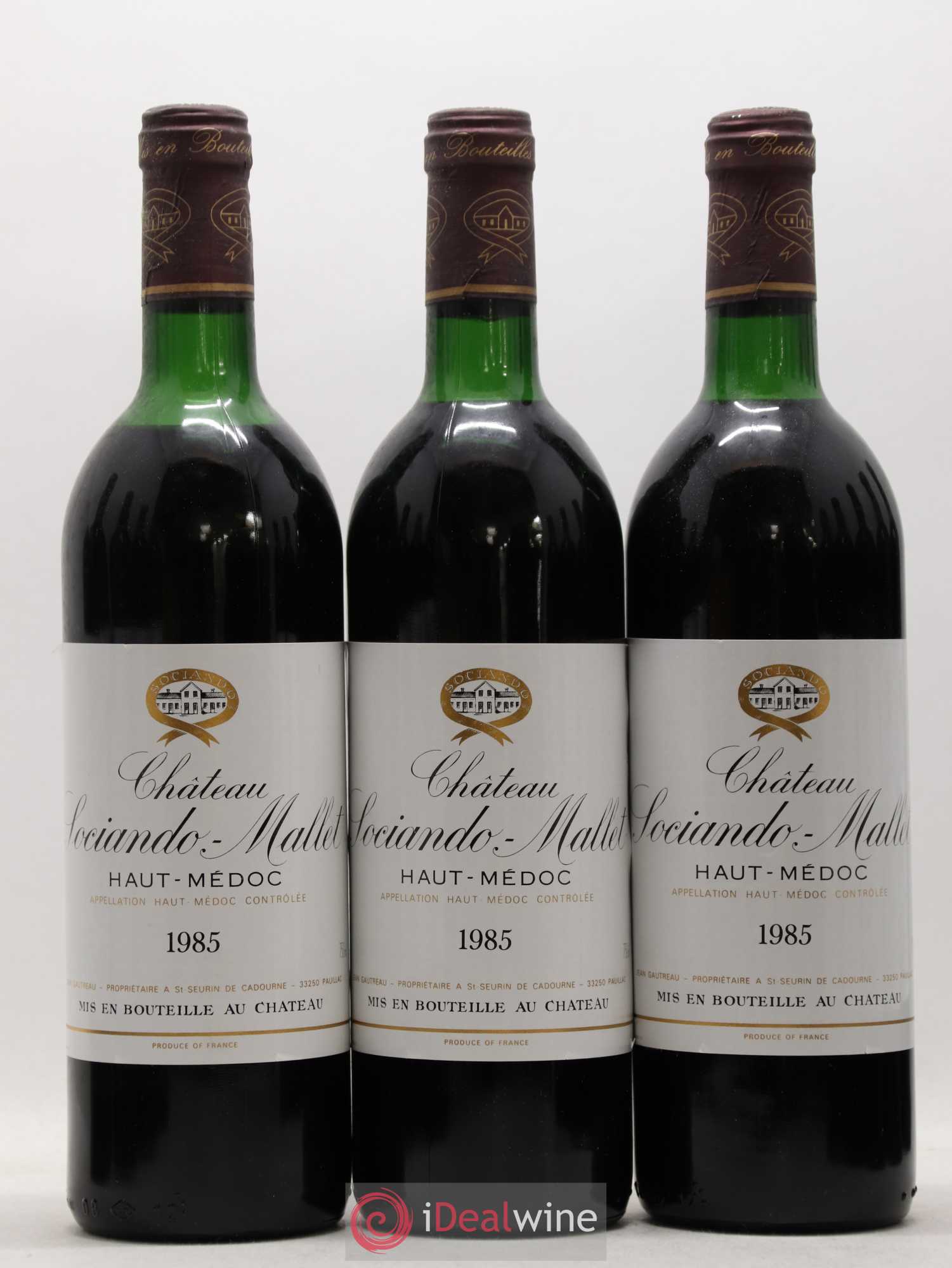 Château Sociando Mallet 1985 - Lot de 12 bouteilles - 1