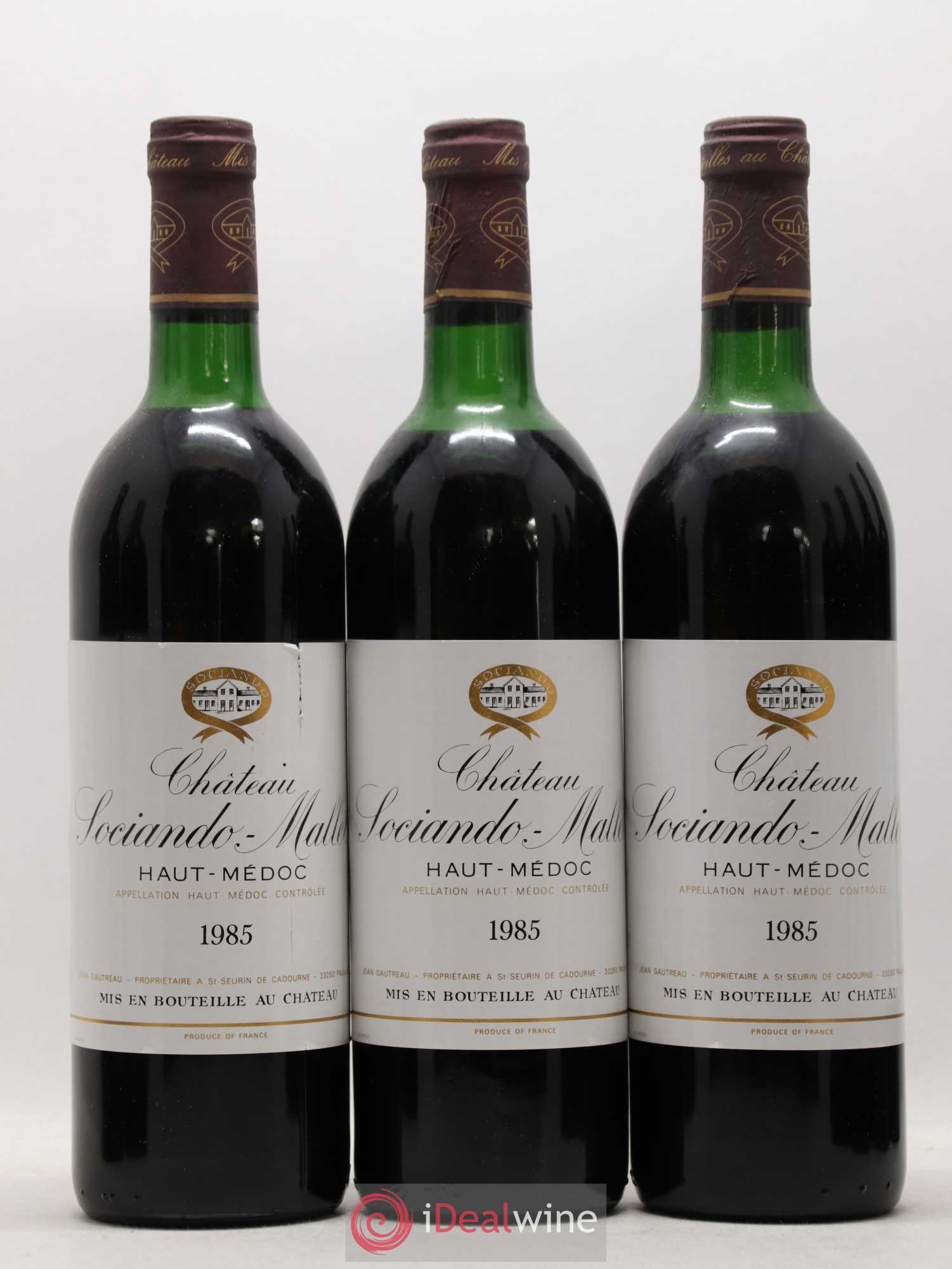 Château Sociando Mallet 1985 - Lot de 12 bouteilles - 2