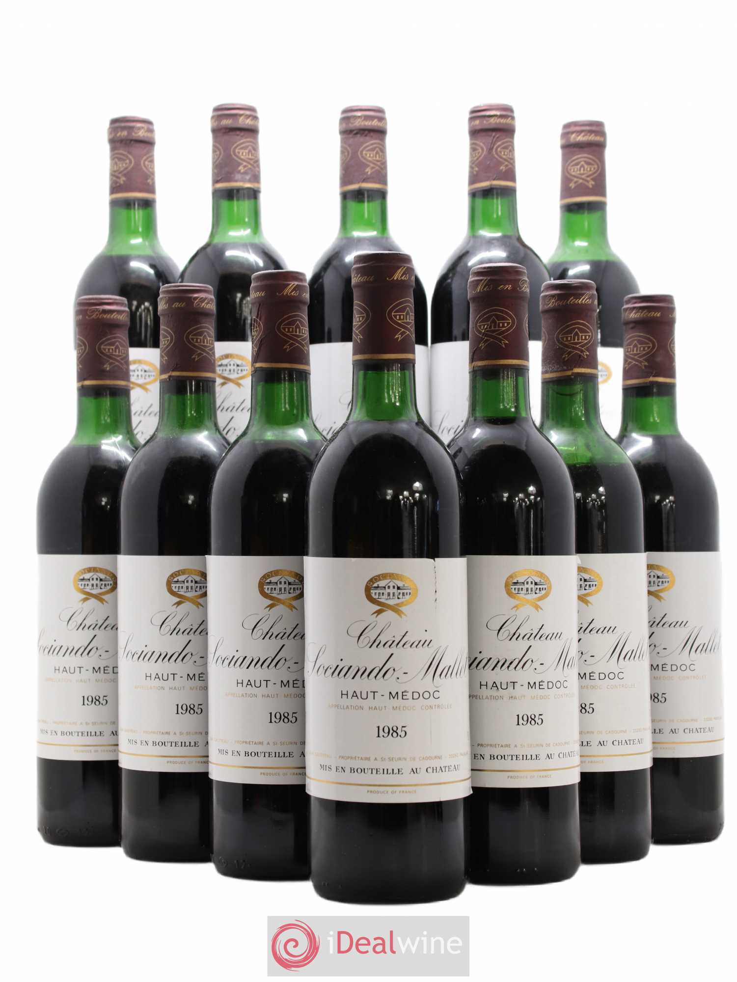 Château Sociando Mallet 1985 - Lot de 12 bouteilles - 0