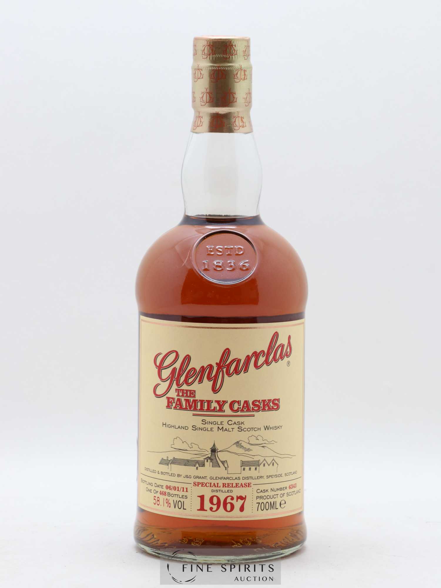 Glenfarclas 1967 Of. Special Release Cask n°6343 - One of 468 - bottled 2011 The Family Casks - Lot de 1 bouteille - 1