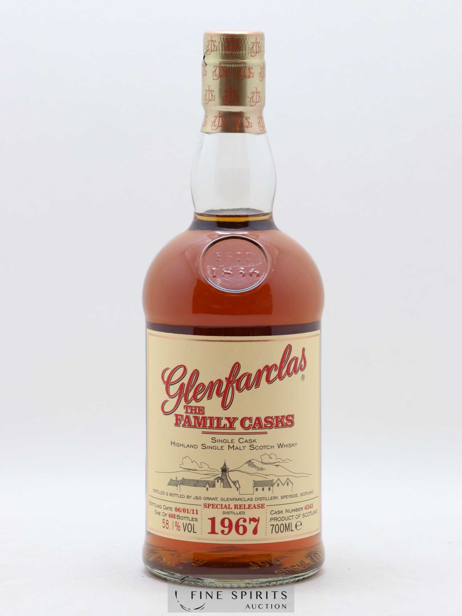 Glenfarclas 1967 Of. Special Release Cask n°6343 - One of 468 - bottled 2011 The Family Casks - Lot de 1 bouteille - 1