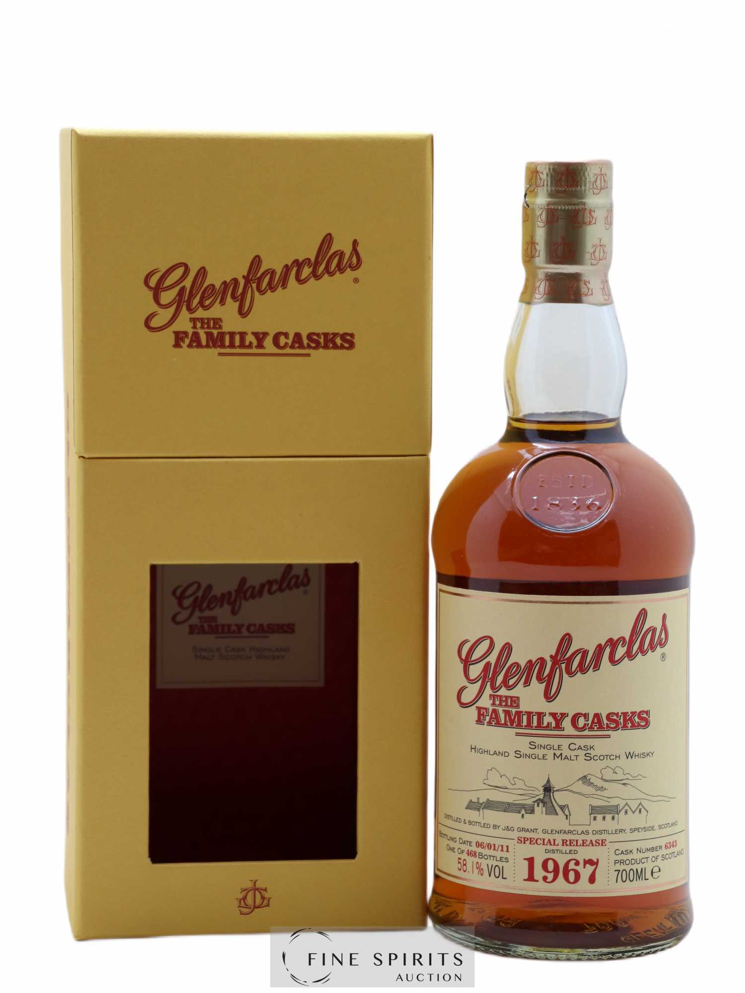 Glenfarclas 1967 Of. Special Release Cask n°6343 - One of 468 - bottled 2011 The Family Casks - Lot de 1 bouteille - 0